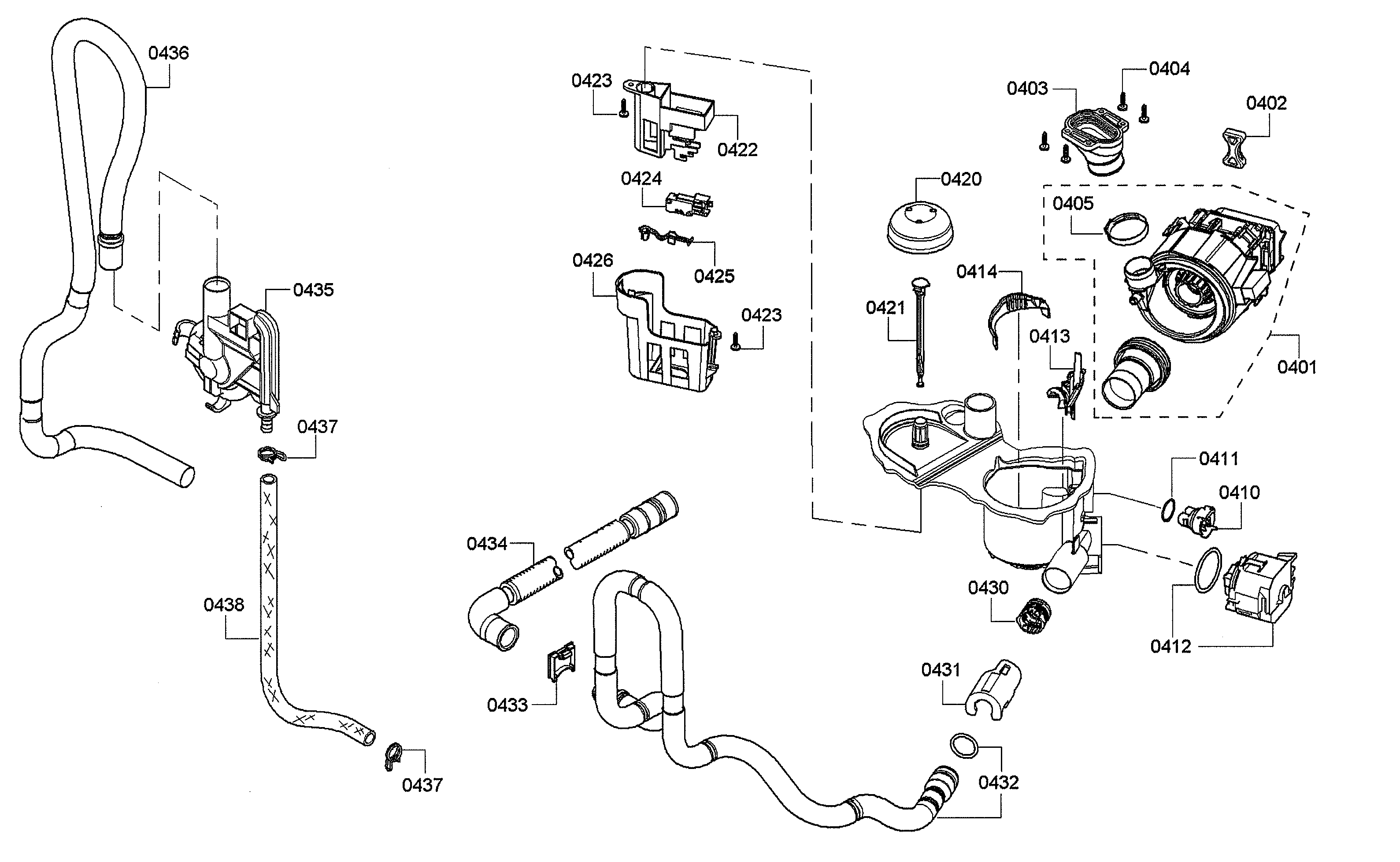 Heat & drain pump/water inlet