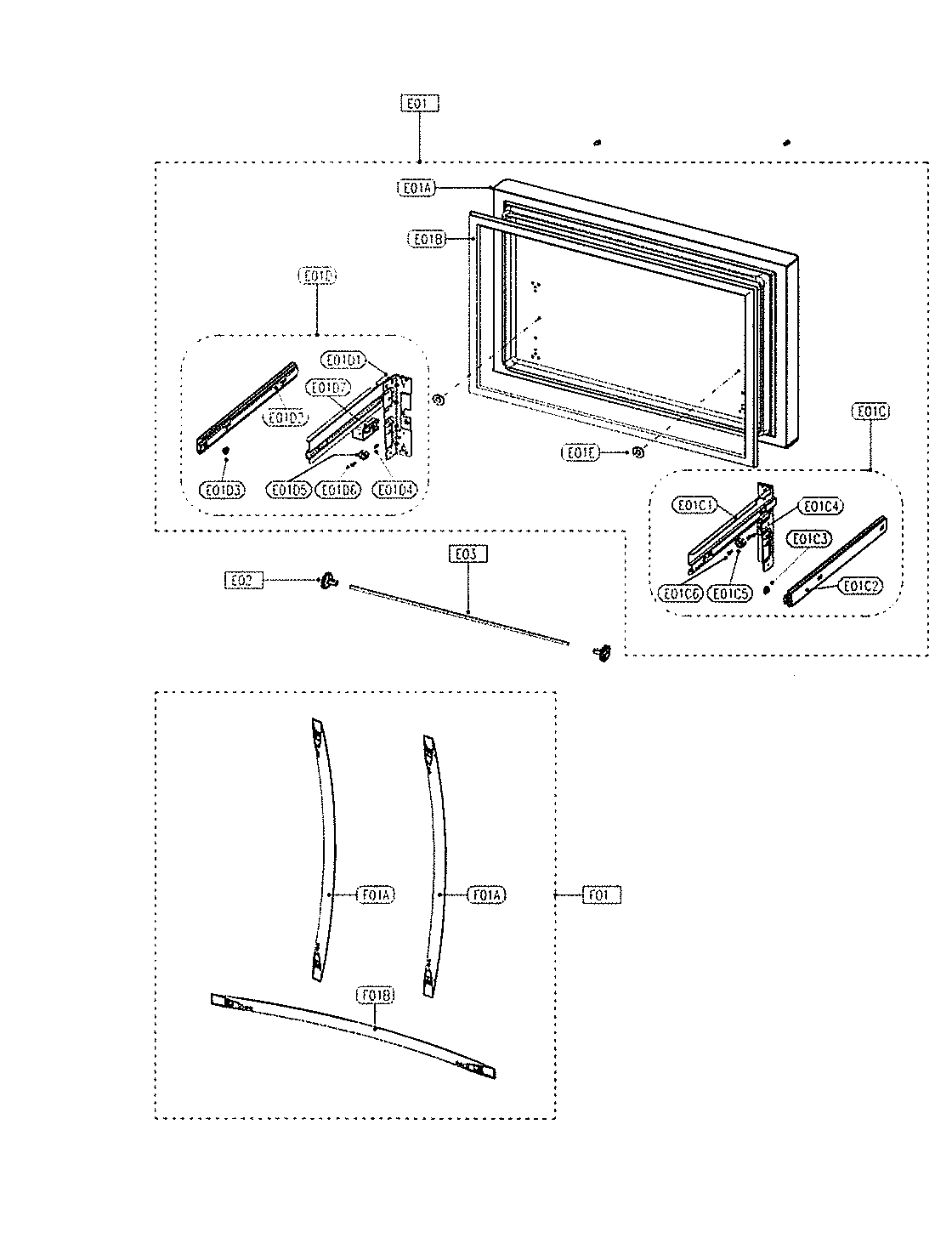 Freezer door & handles