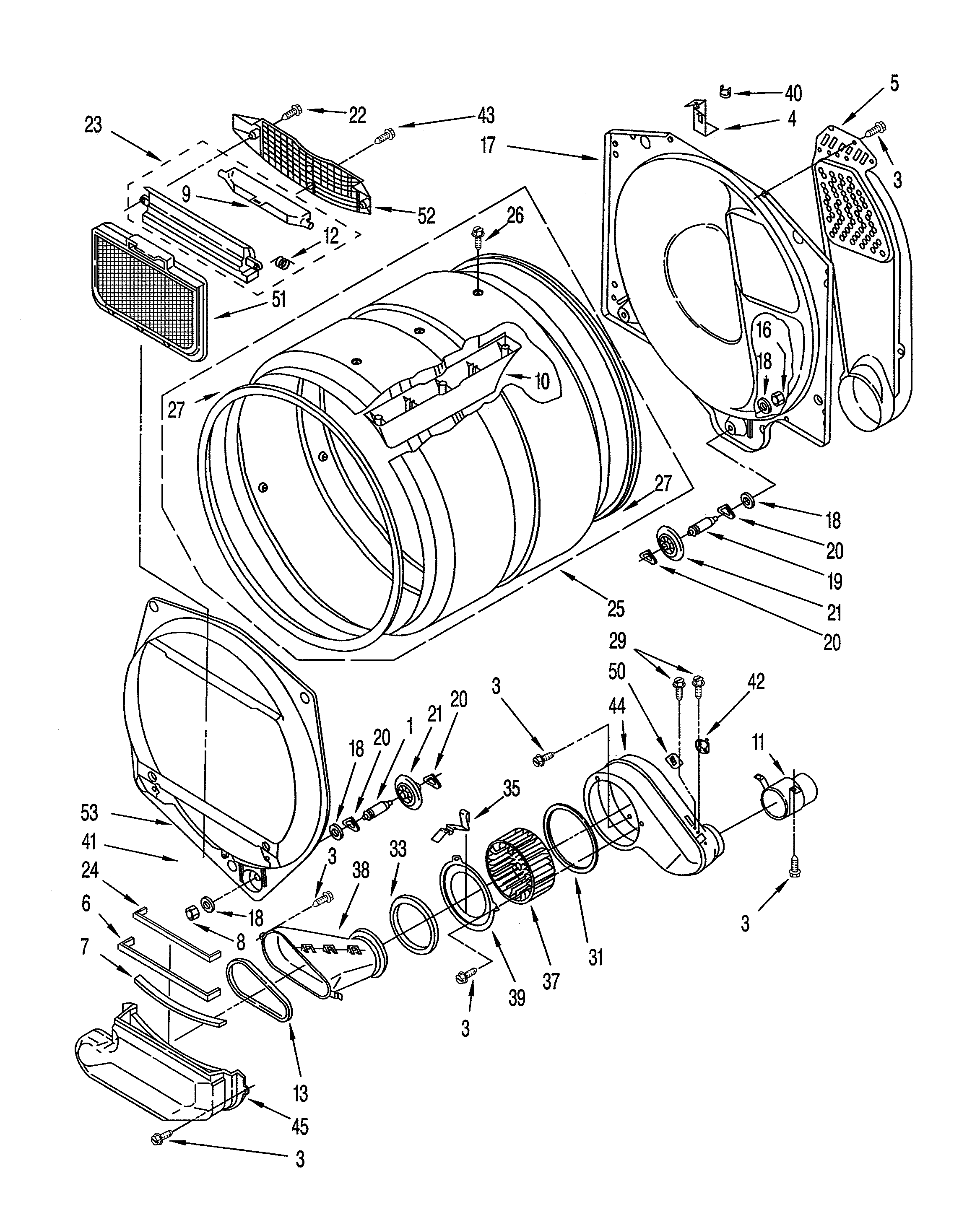 Dryer bulkhead parts