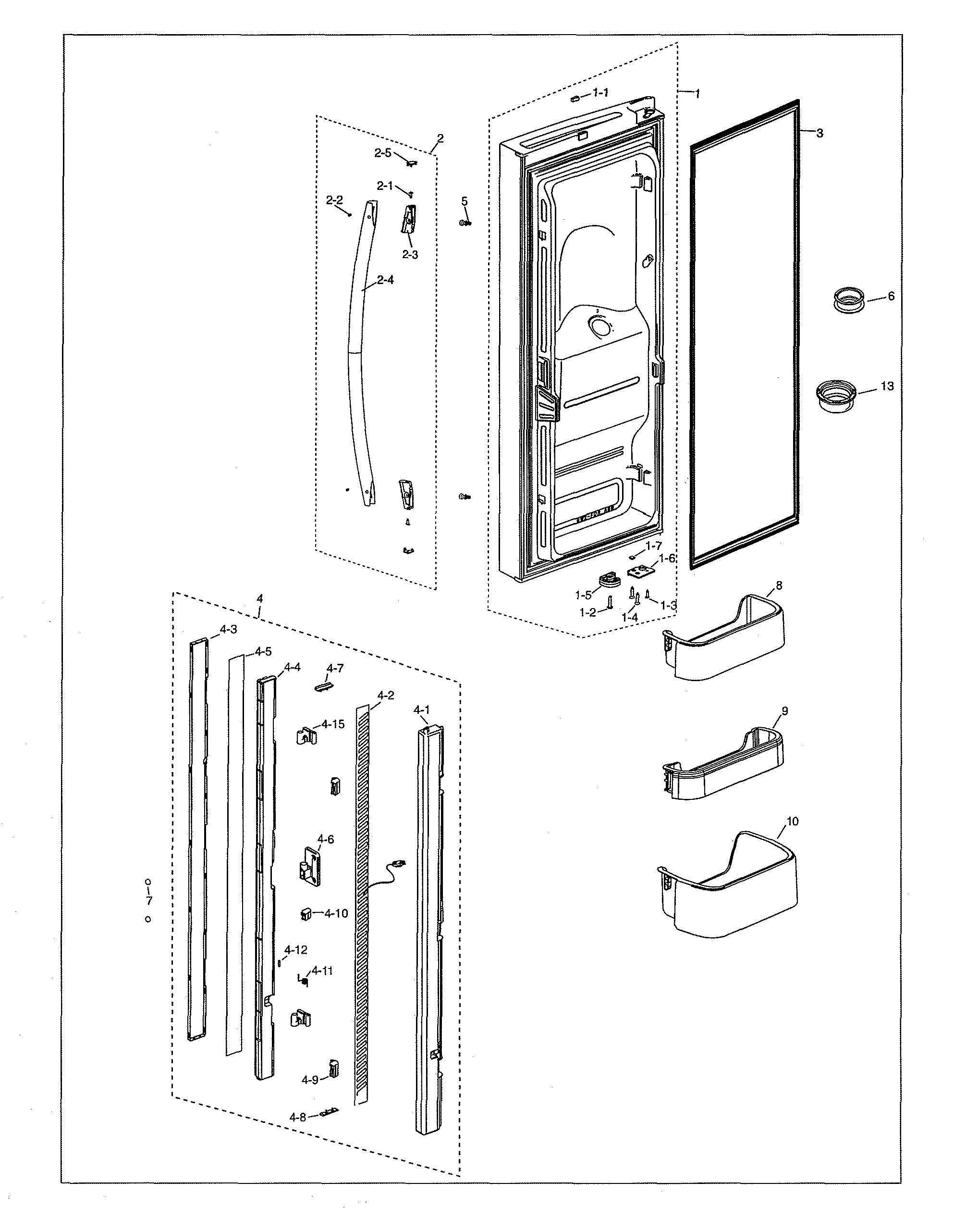 Left refrigerator door