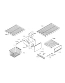 Ice container/freezer shelves