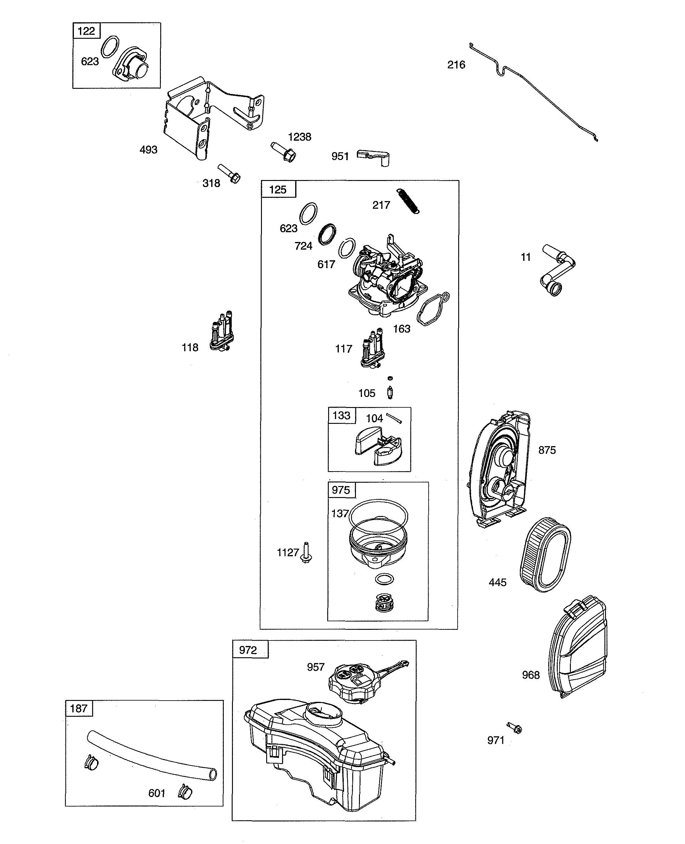 Carburetor/fuel tank
