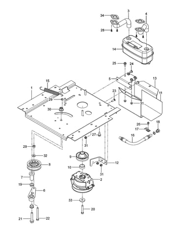Engine mounting/guards/muffler
