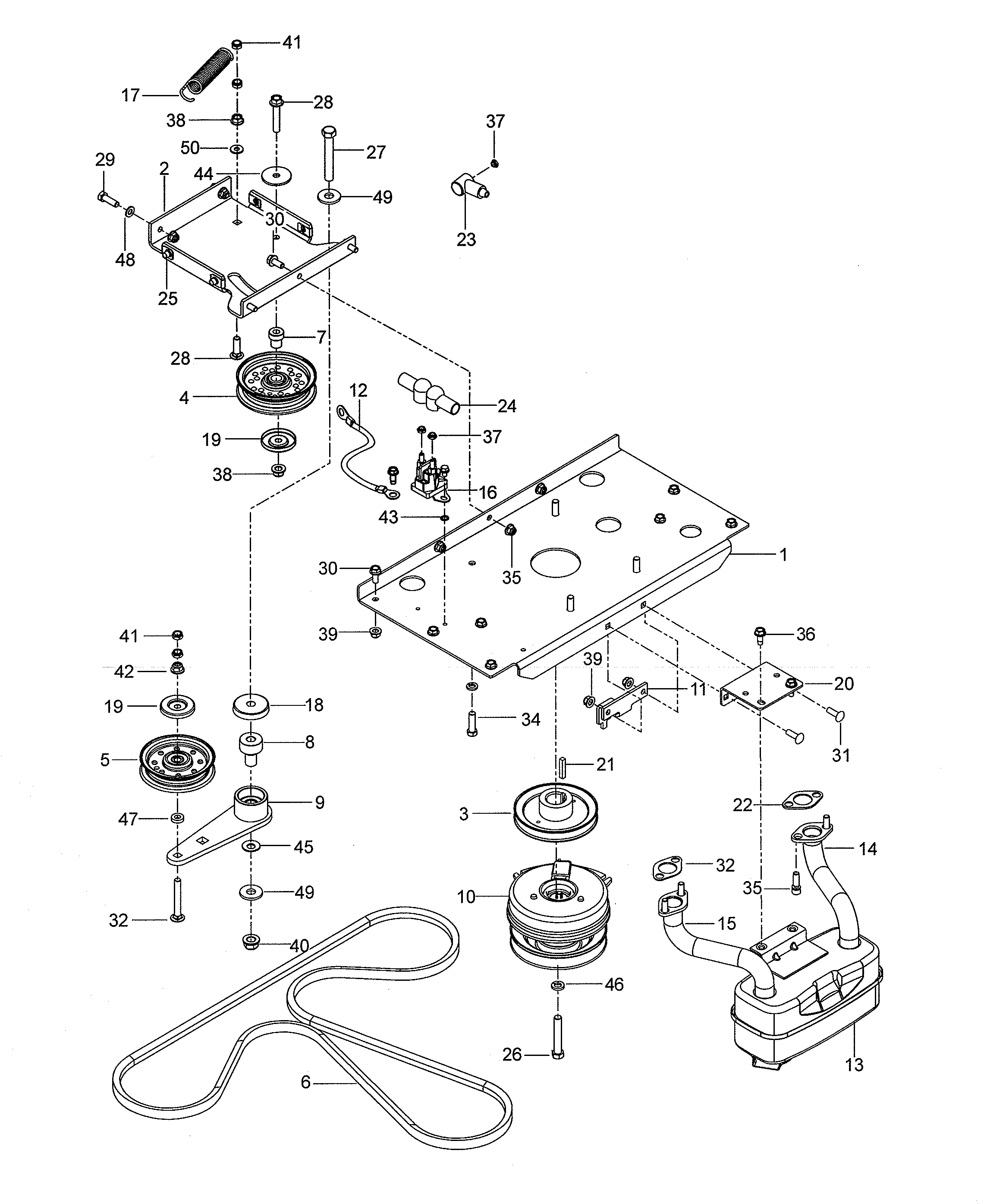 Engine mounting/guards/muffler