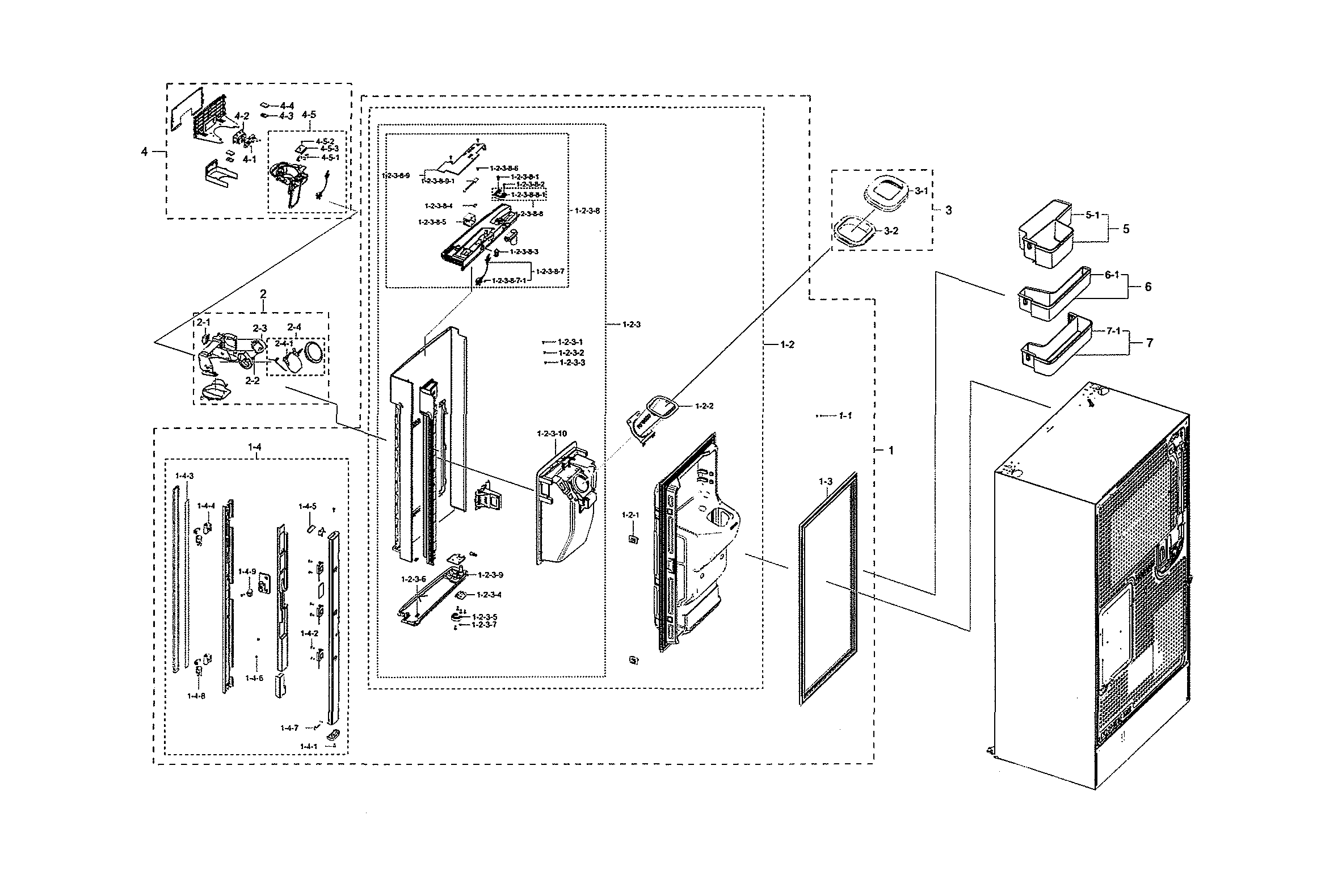 Left refrigerator door