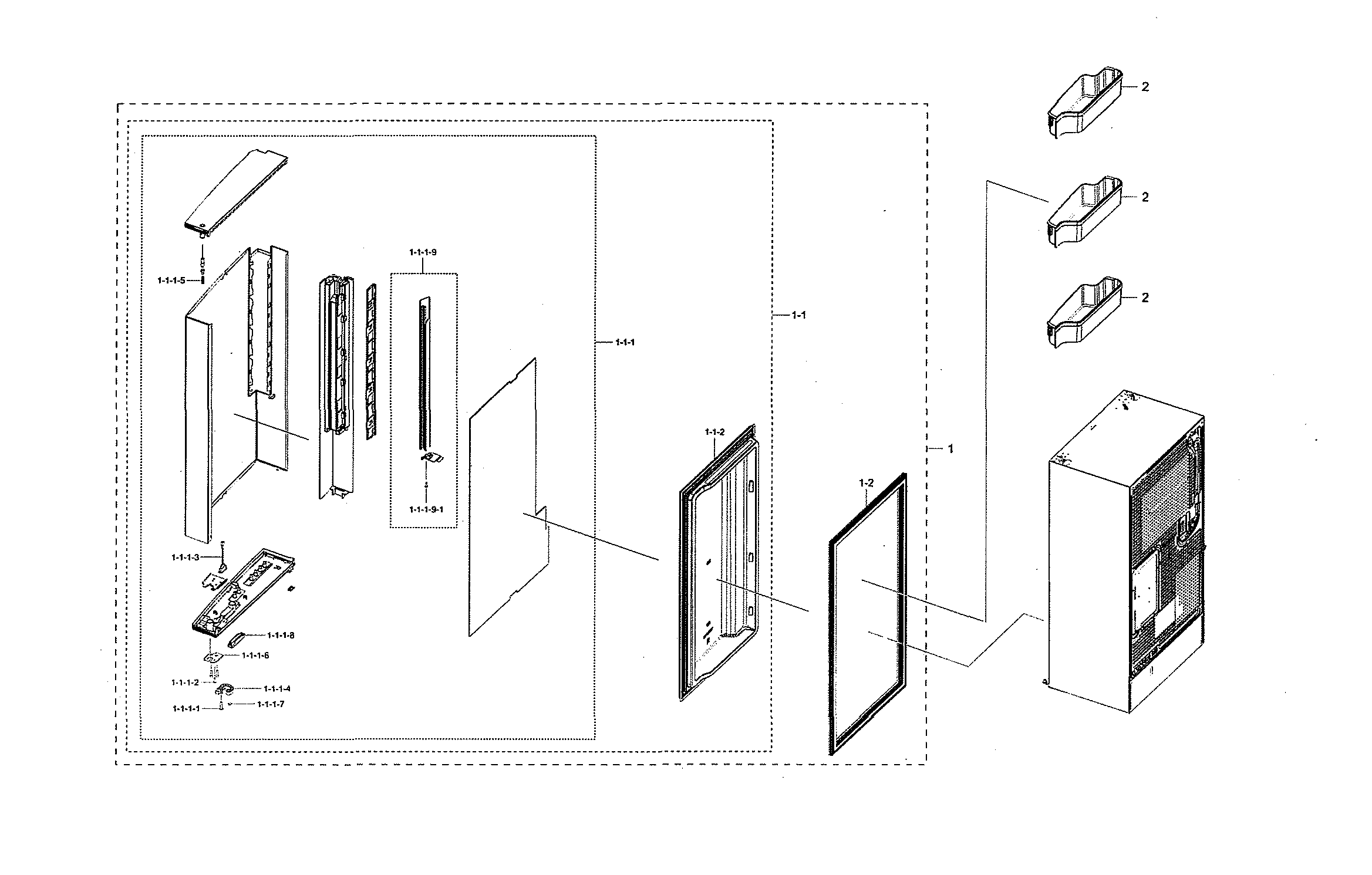 Right freezer door