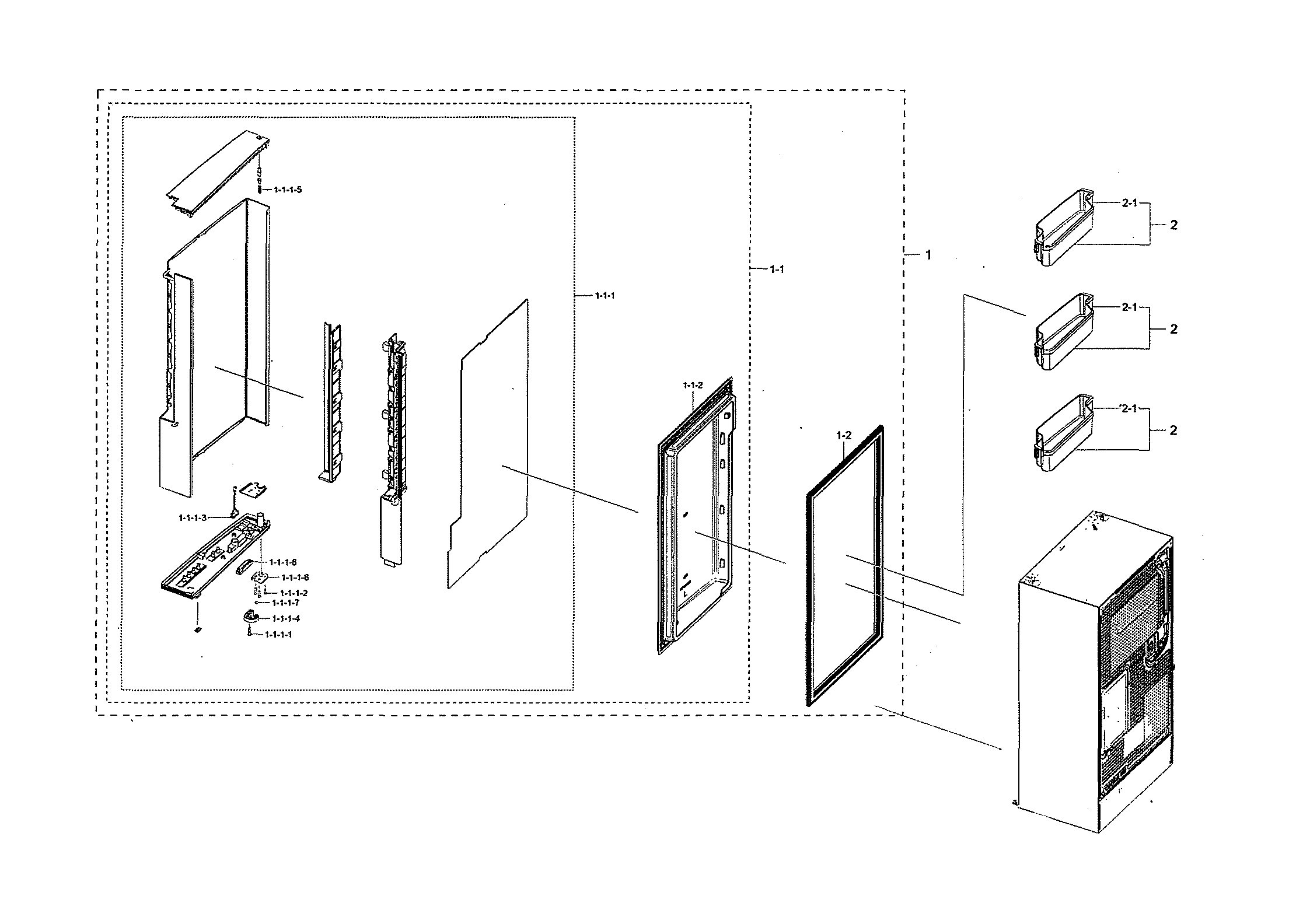 Left freezer door