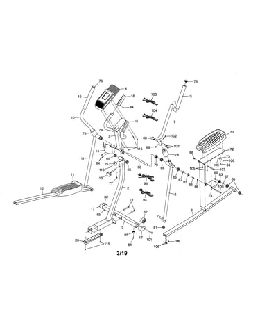 Uprights/pedals/console