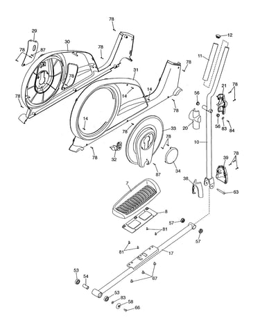 Right upright & pedal/shields