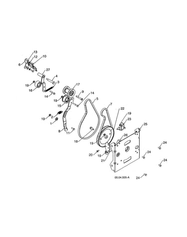 Pulleys/belts/arm idler