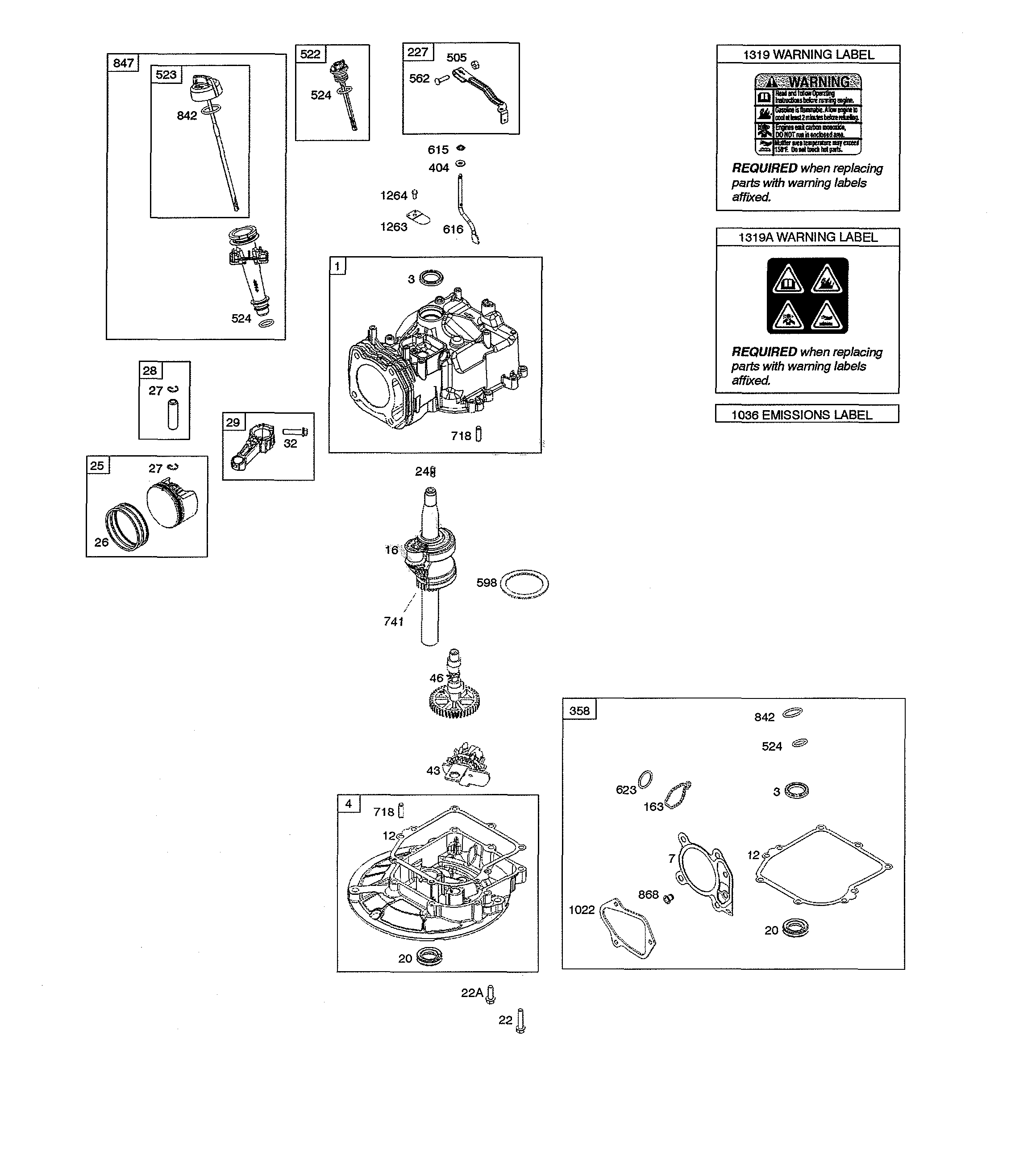 Camshaft/crankshaft/cylinder/gasket set