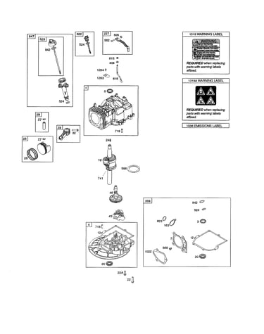 Camshaft/crankshaft/cylinder/gasket set