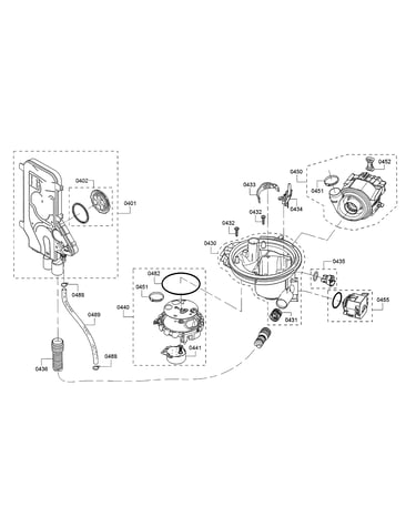 Water inlet/heat pump/sump