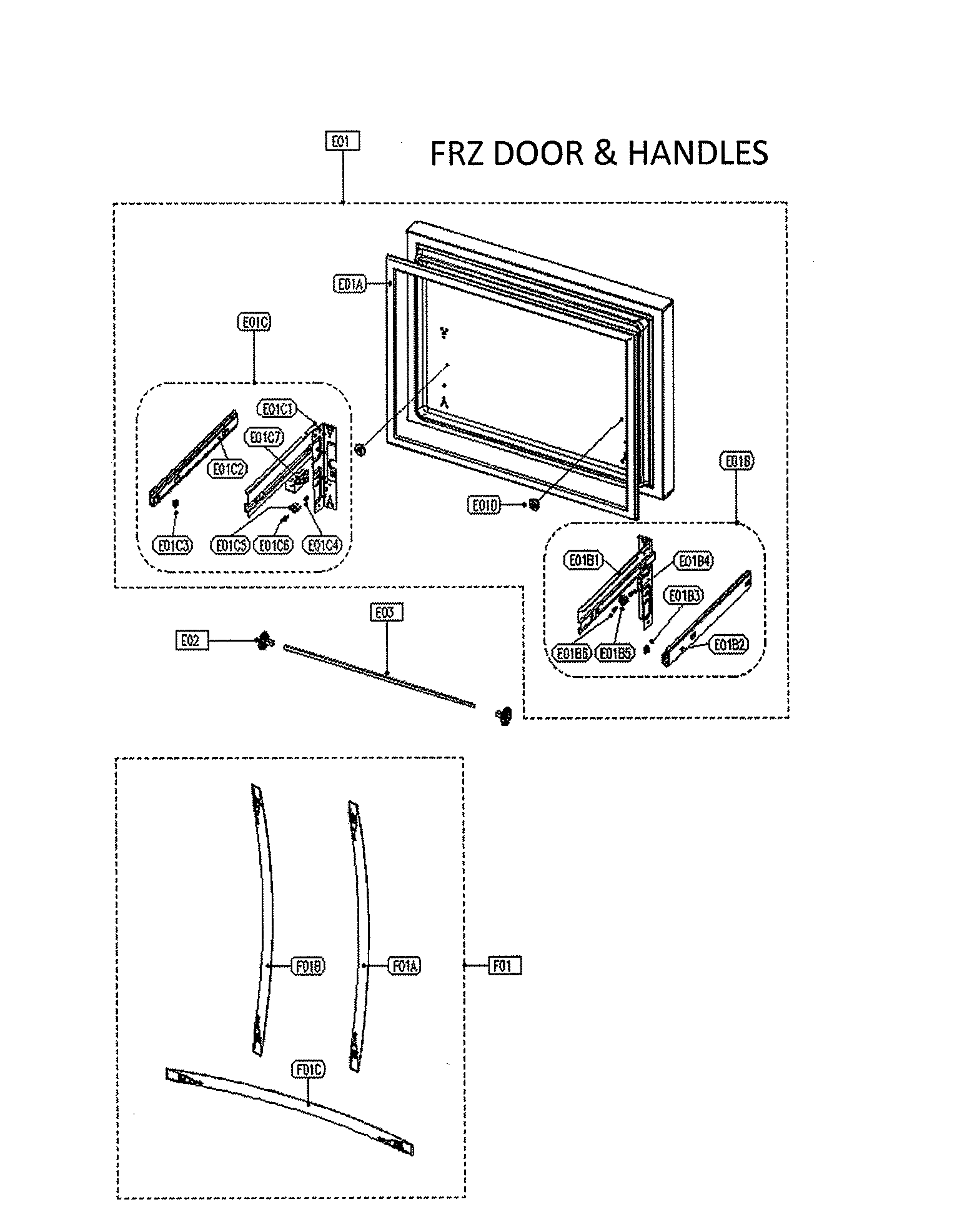 FREEZER DOOR & HANDLES