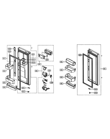 Ref door & handles