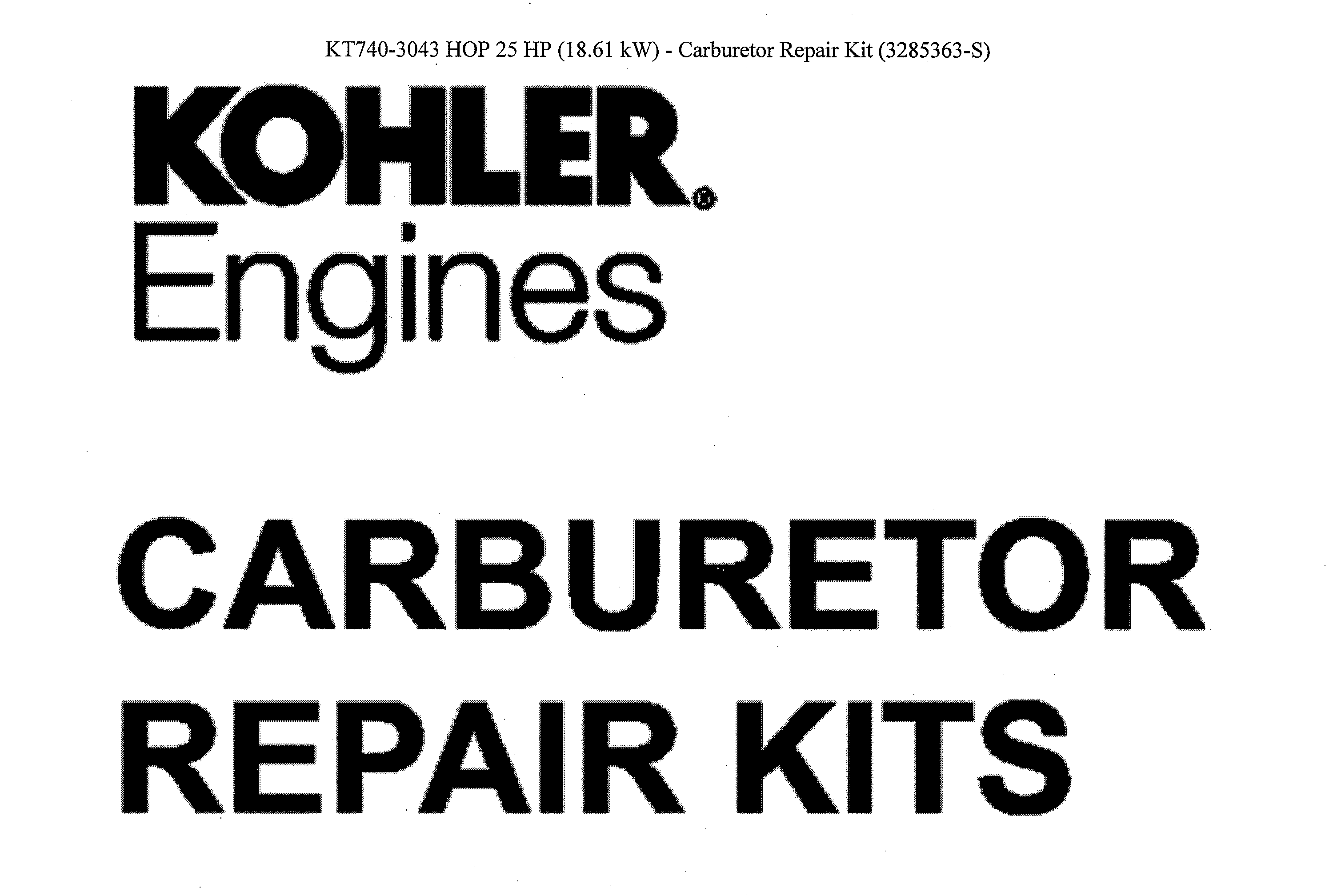 CARBURETOR REPAIR KITS