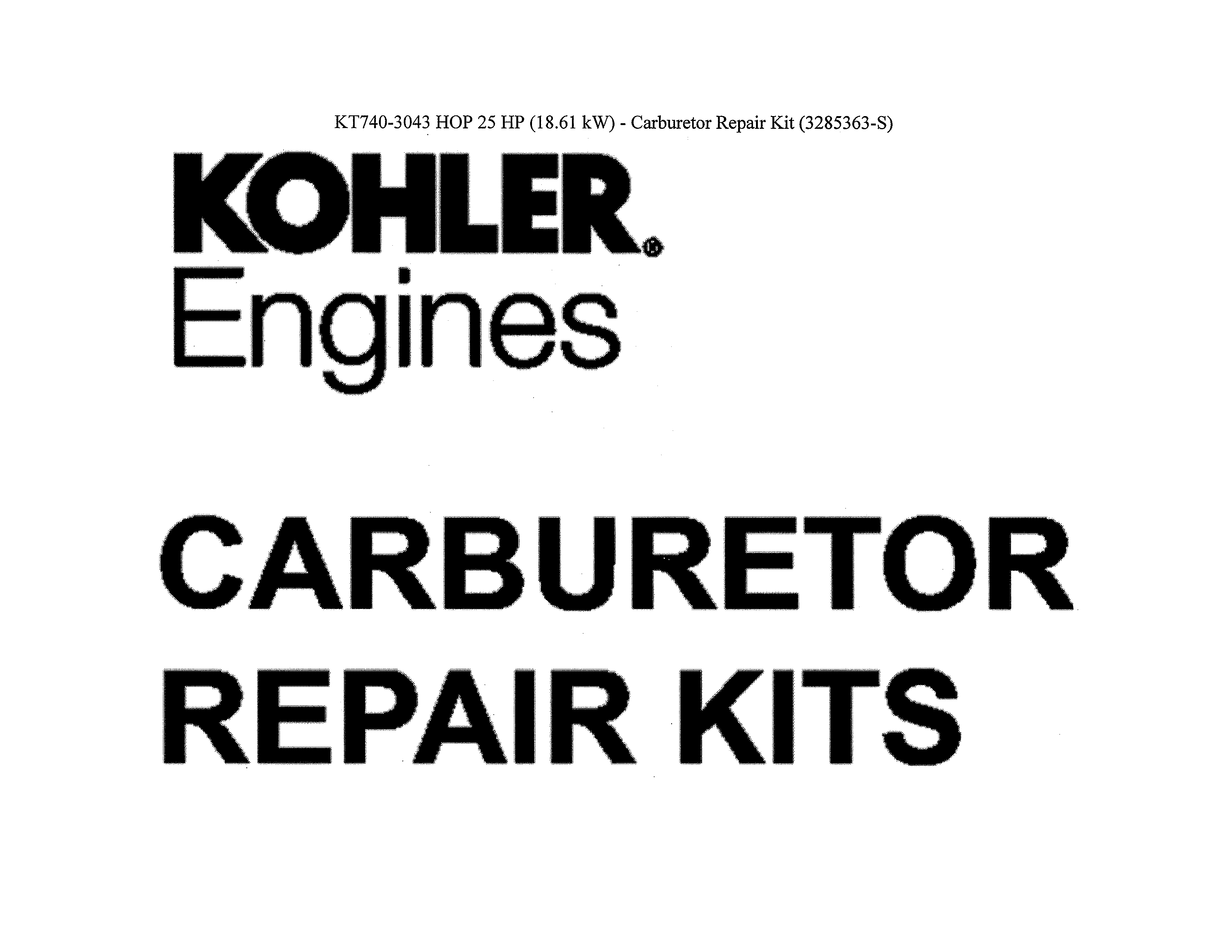 CARBURETOR REPAIR KITS