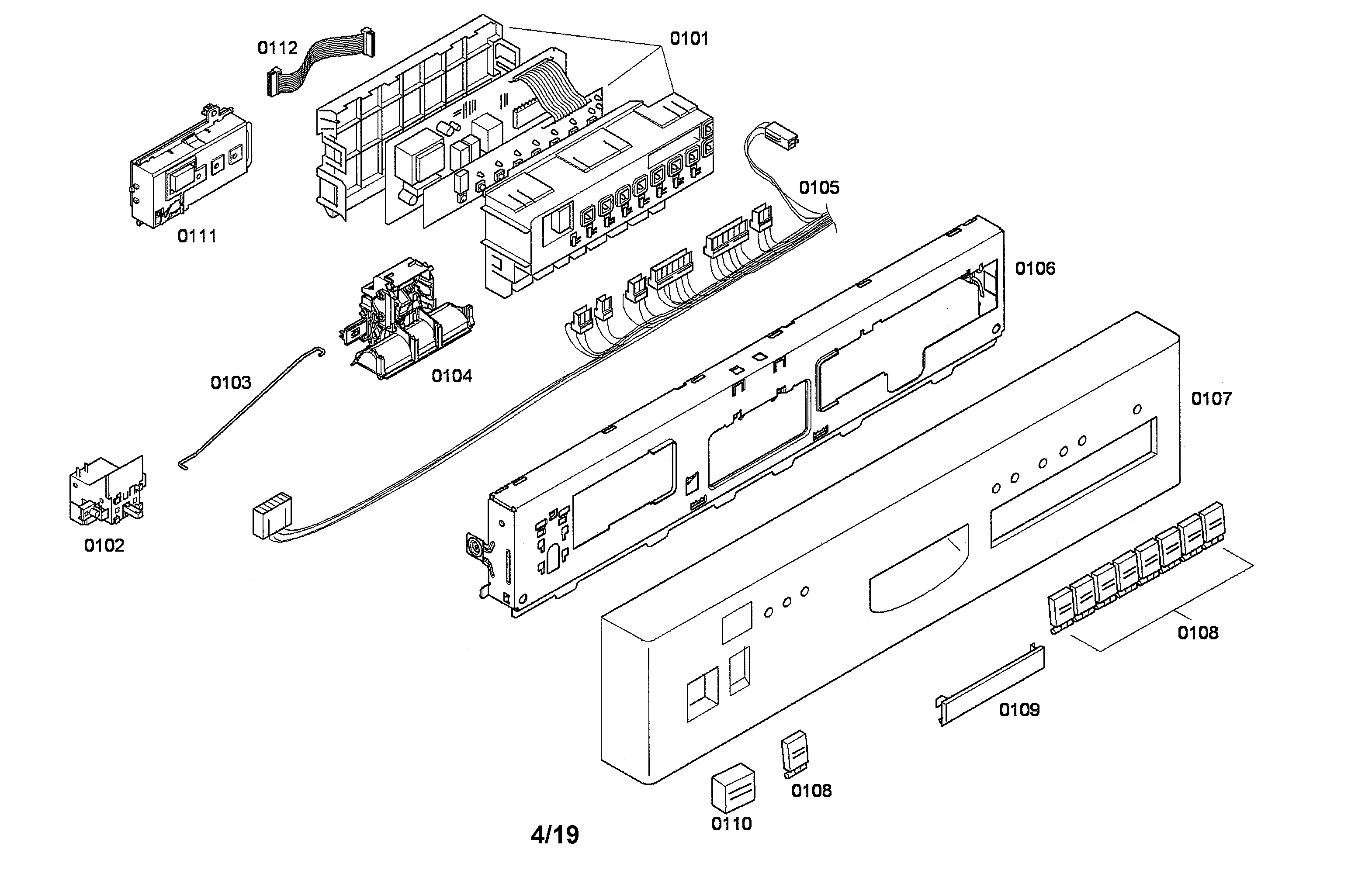 Control module/facia panel