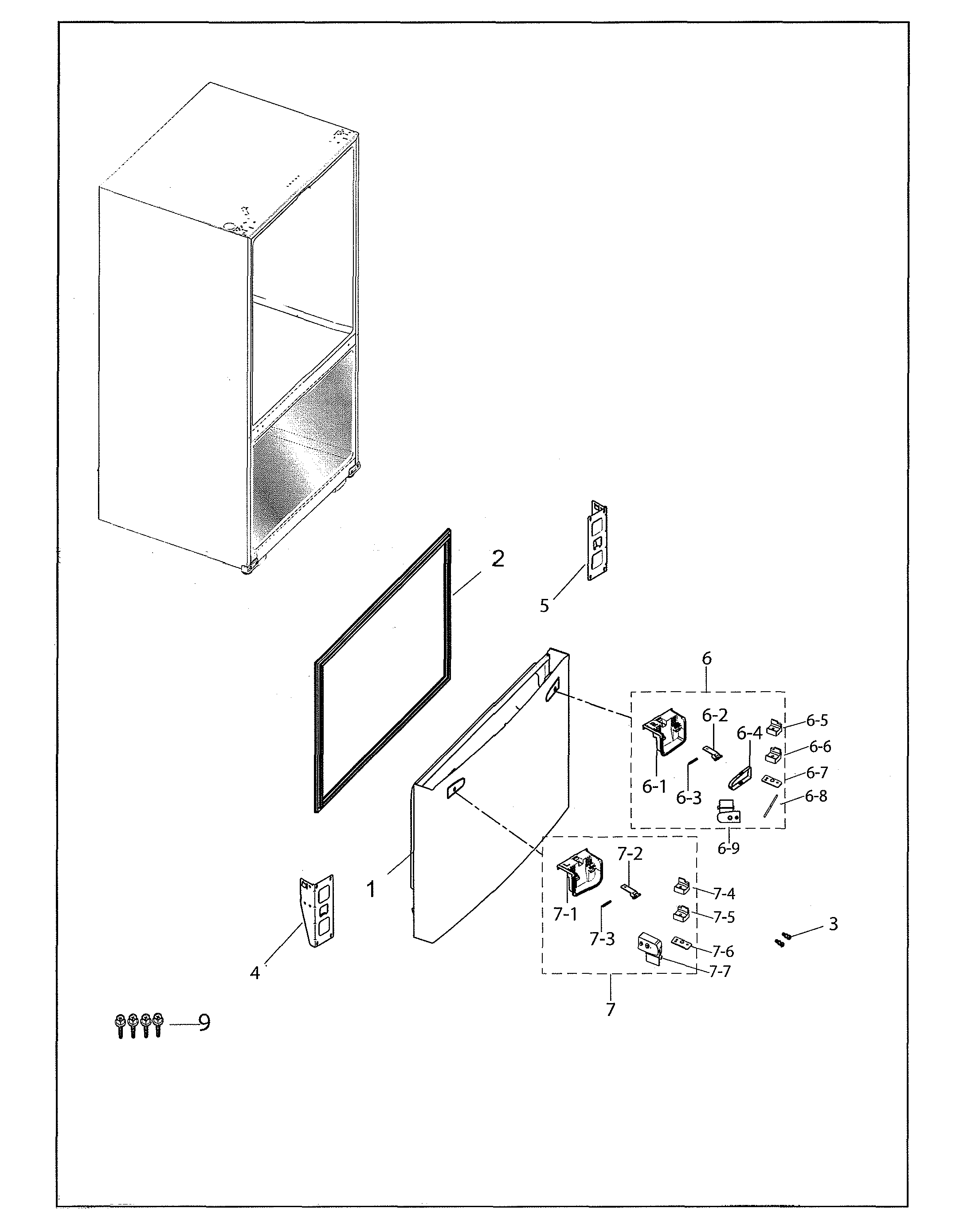 Door freezer