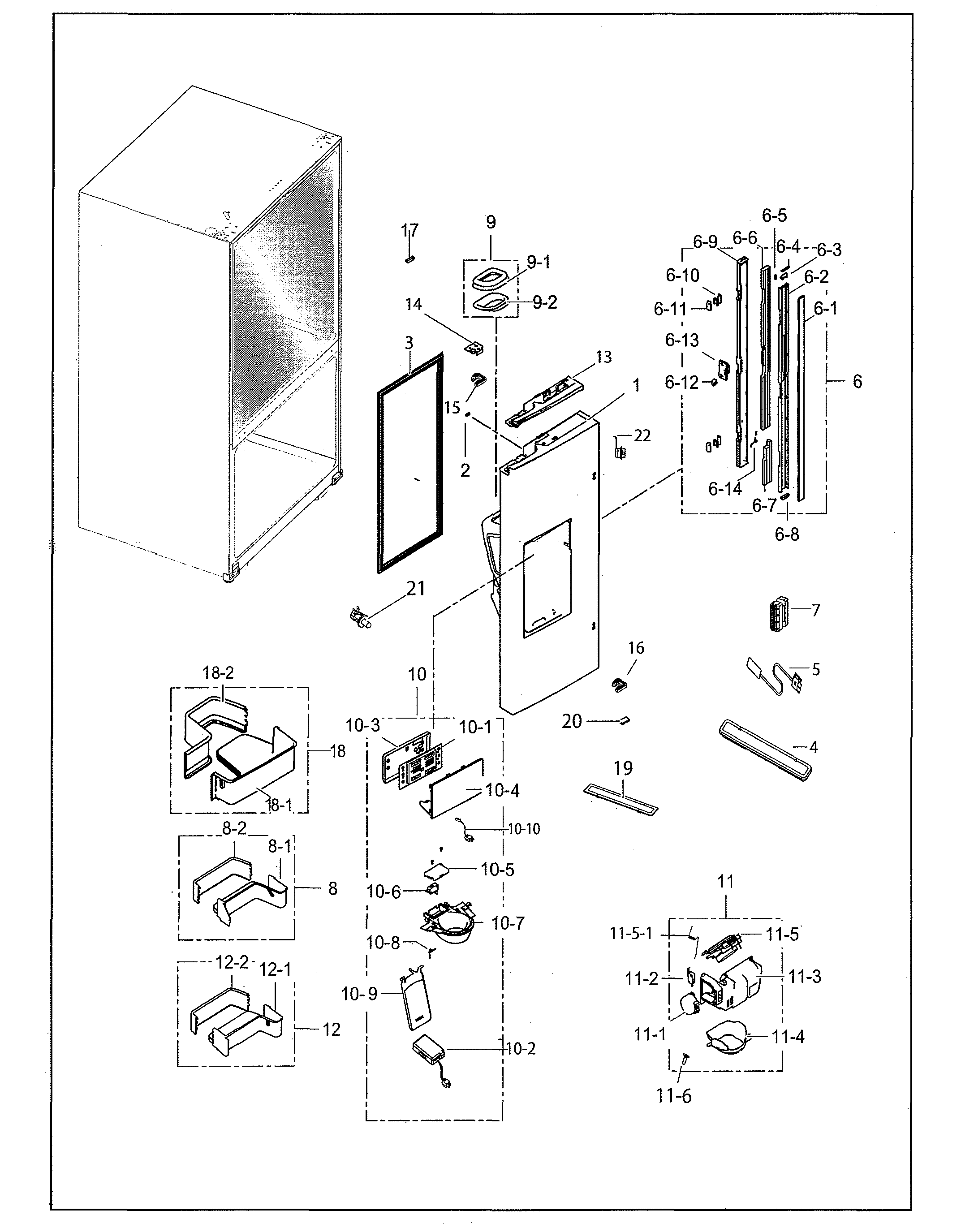 Left refrigerator door