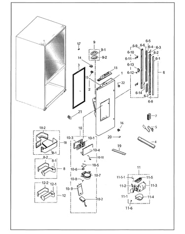 Left refrigerator door