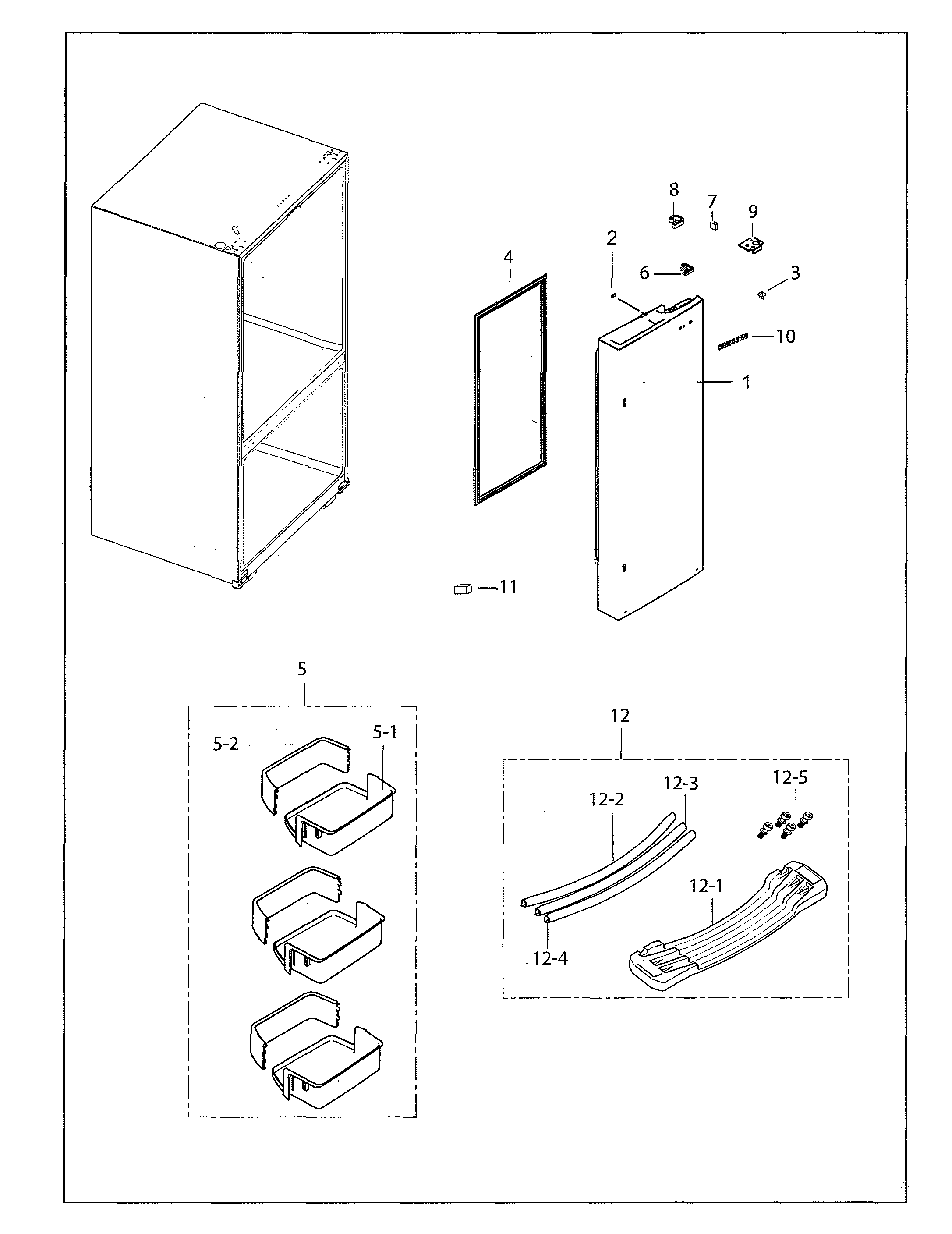Right refrigerator door