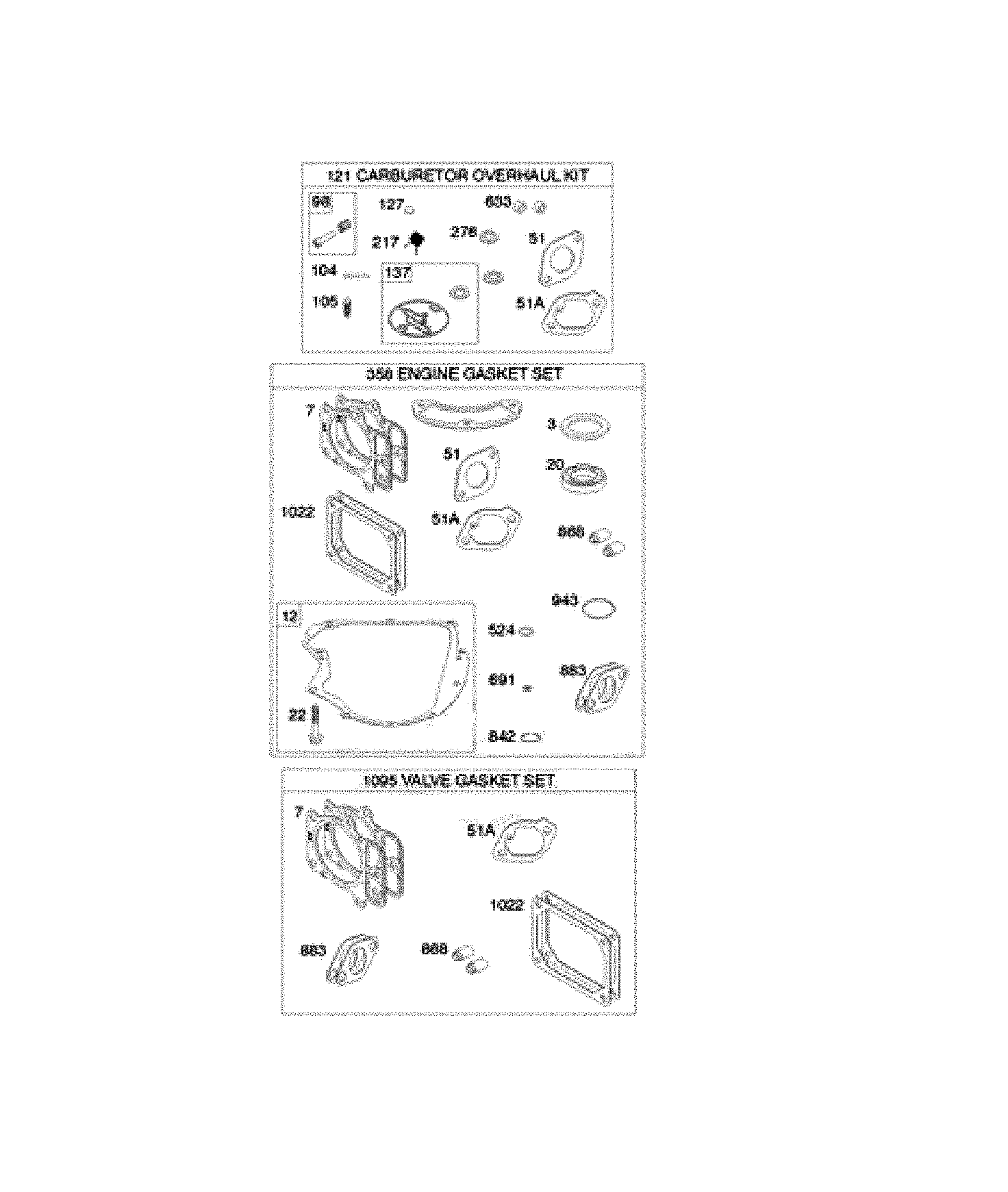 Engine gasket sets