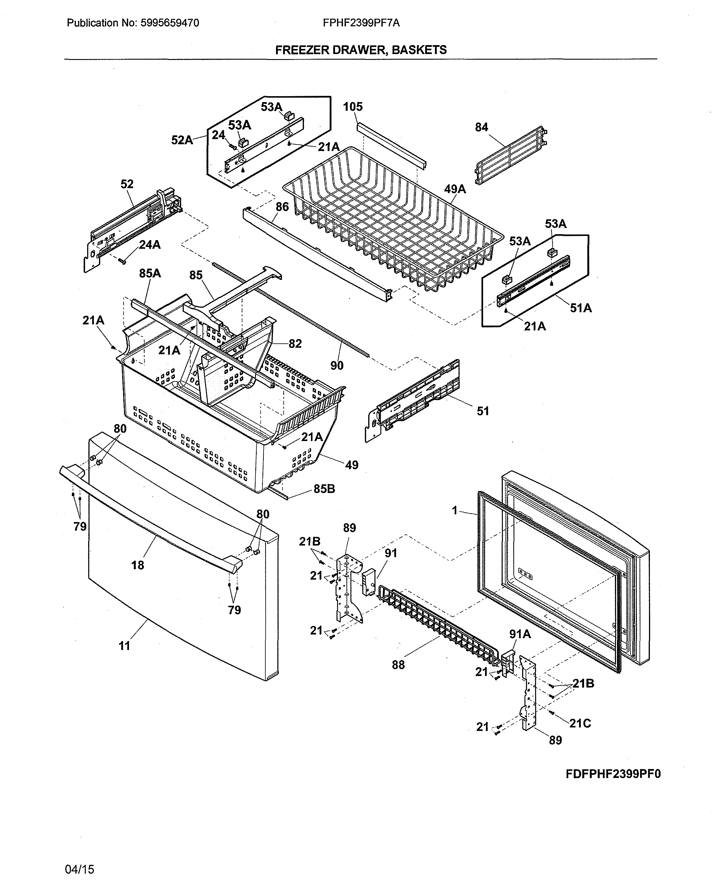 Freezer drawer/baskets