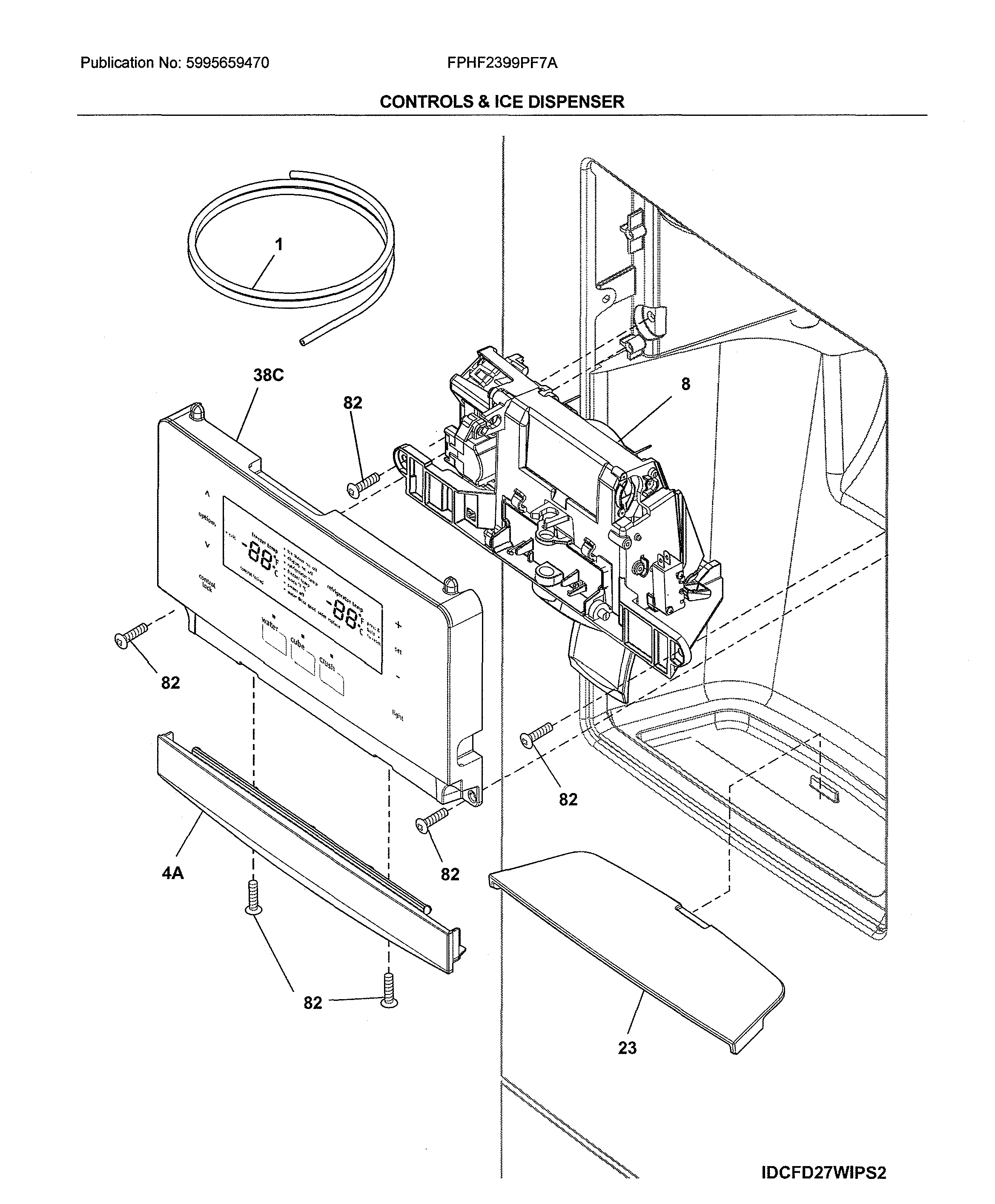 Controls & ice dispenser