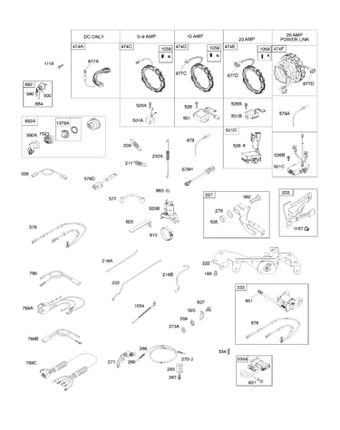 Alternator/controls/ignition/governor spring