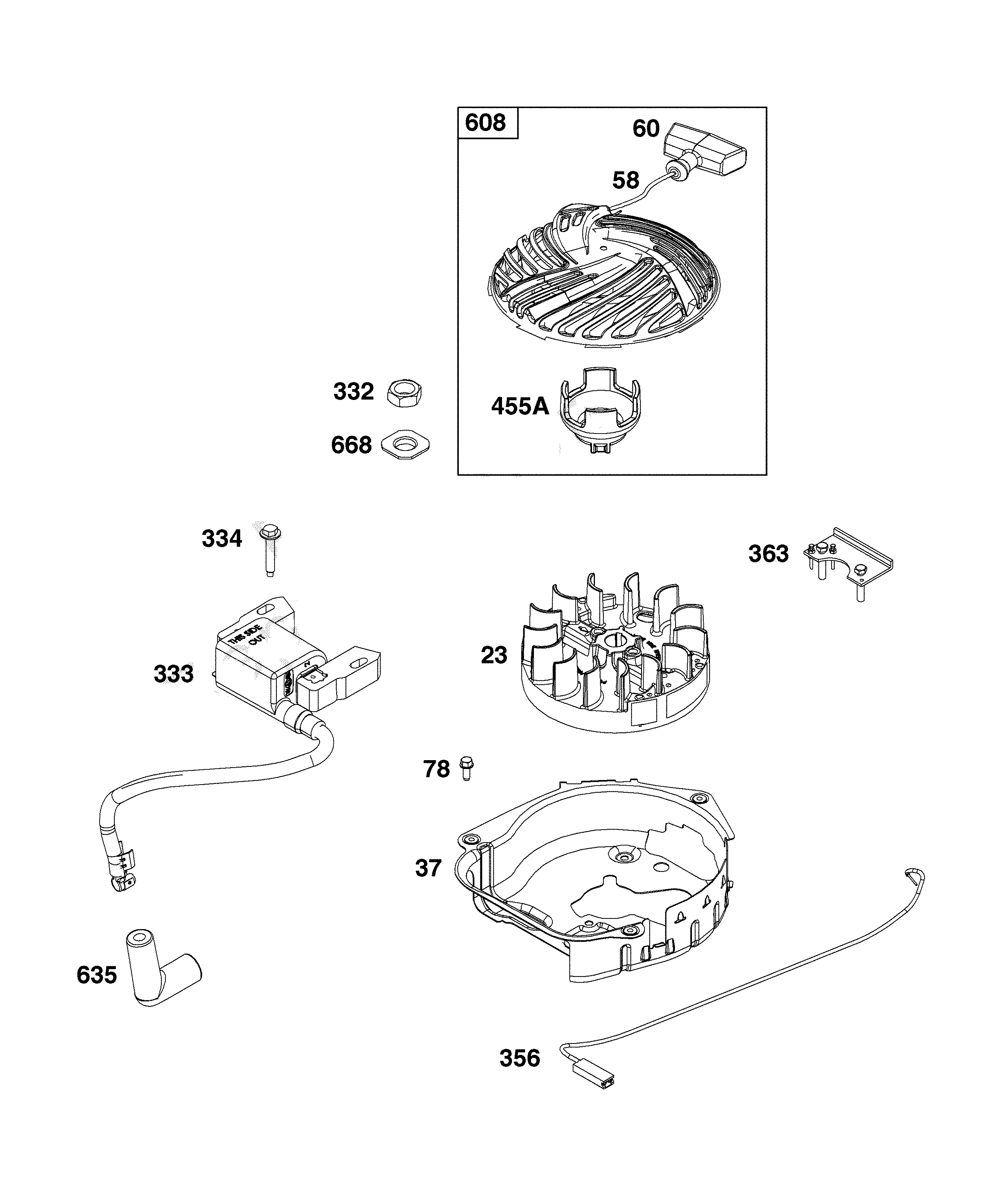 Flywheel/ignition/starter