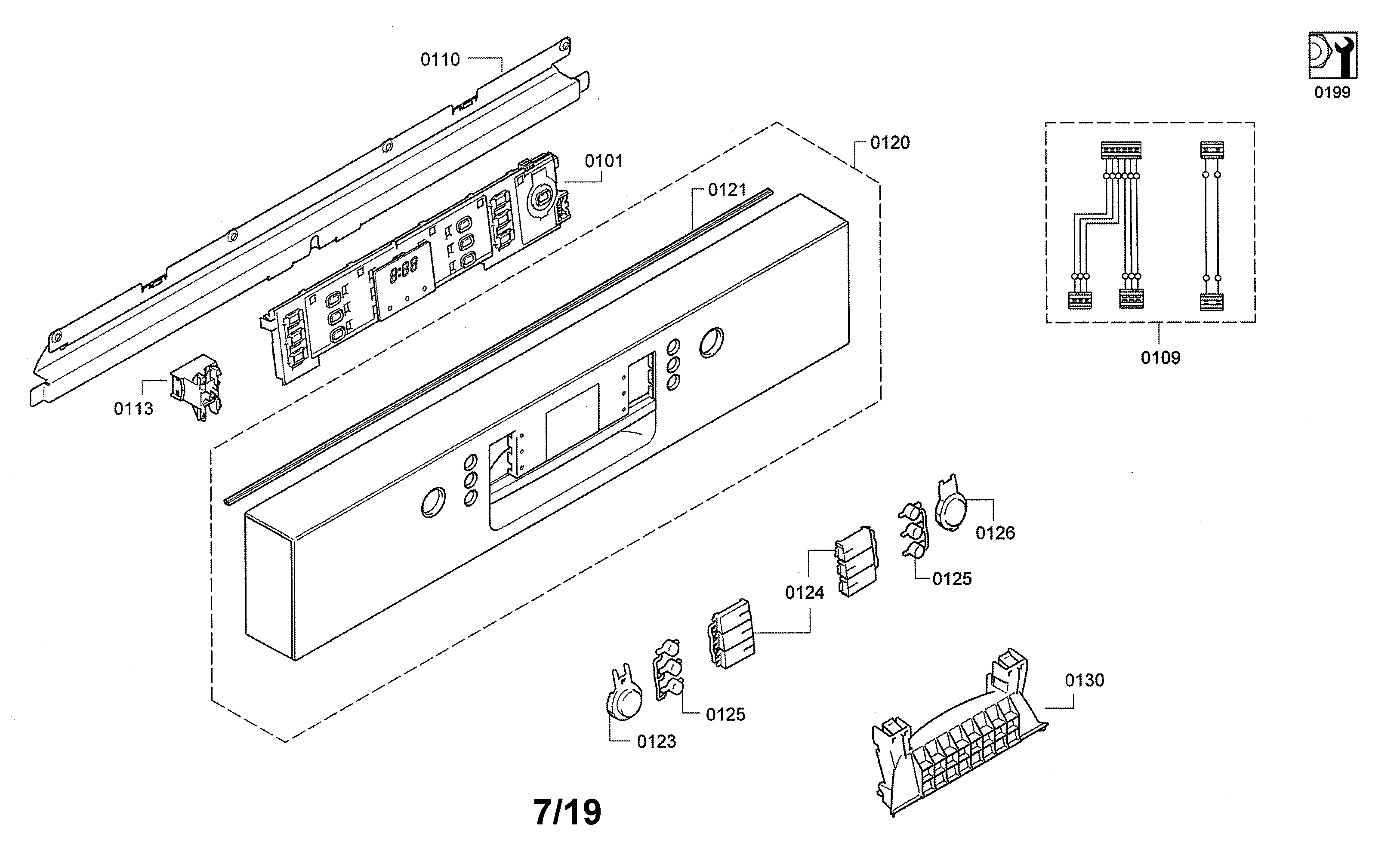 Facia panel/handle/operating module