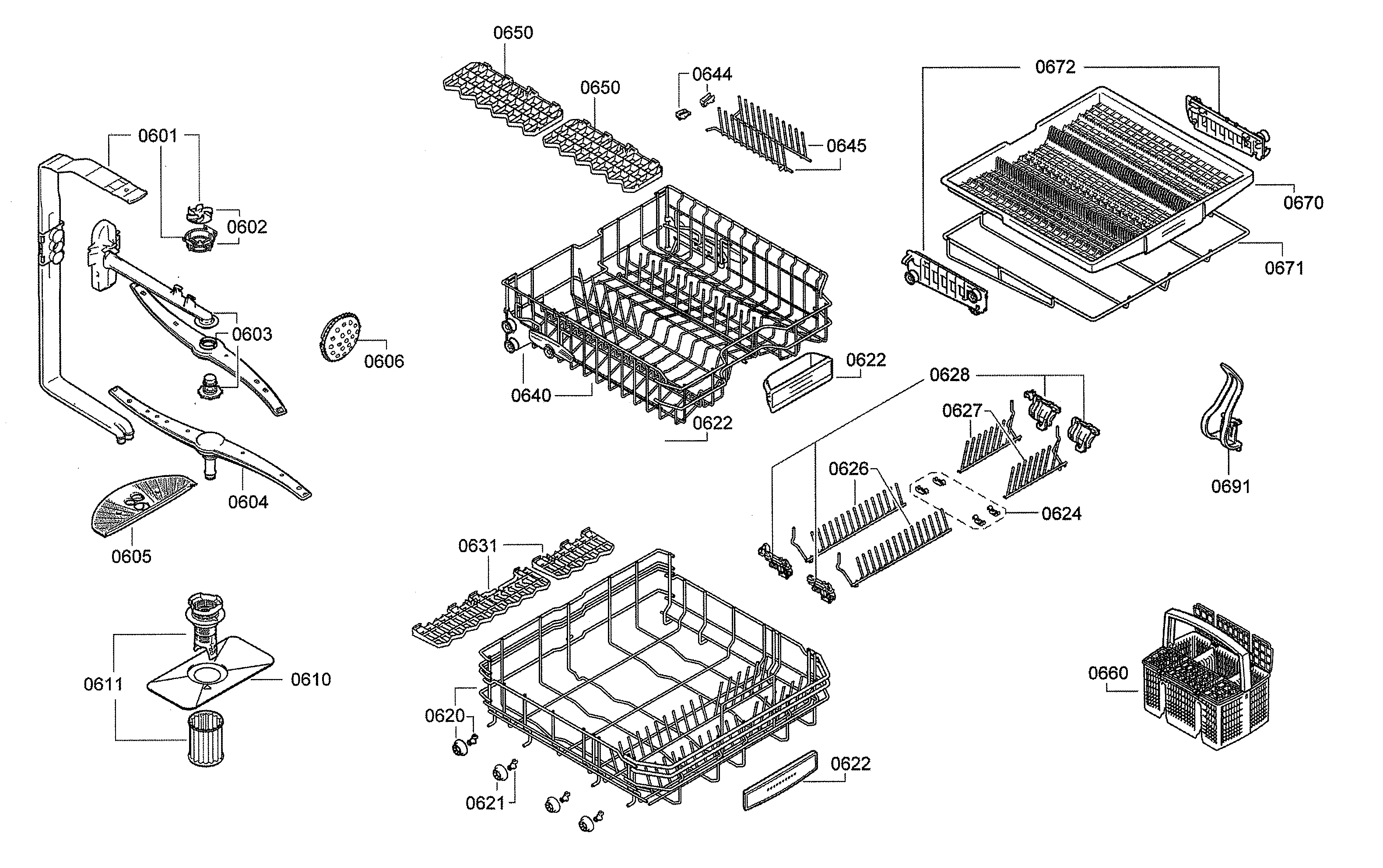 Spray arms/dishracks