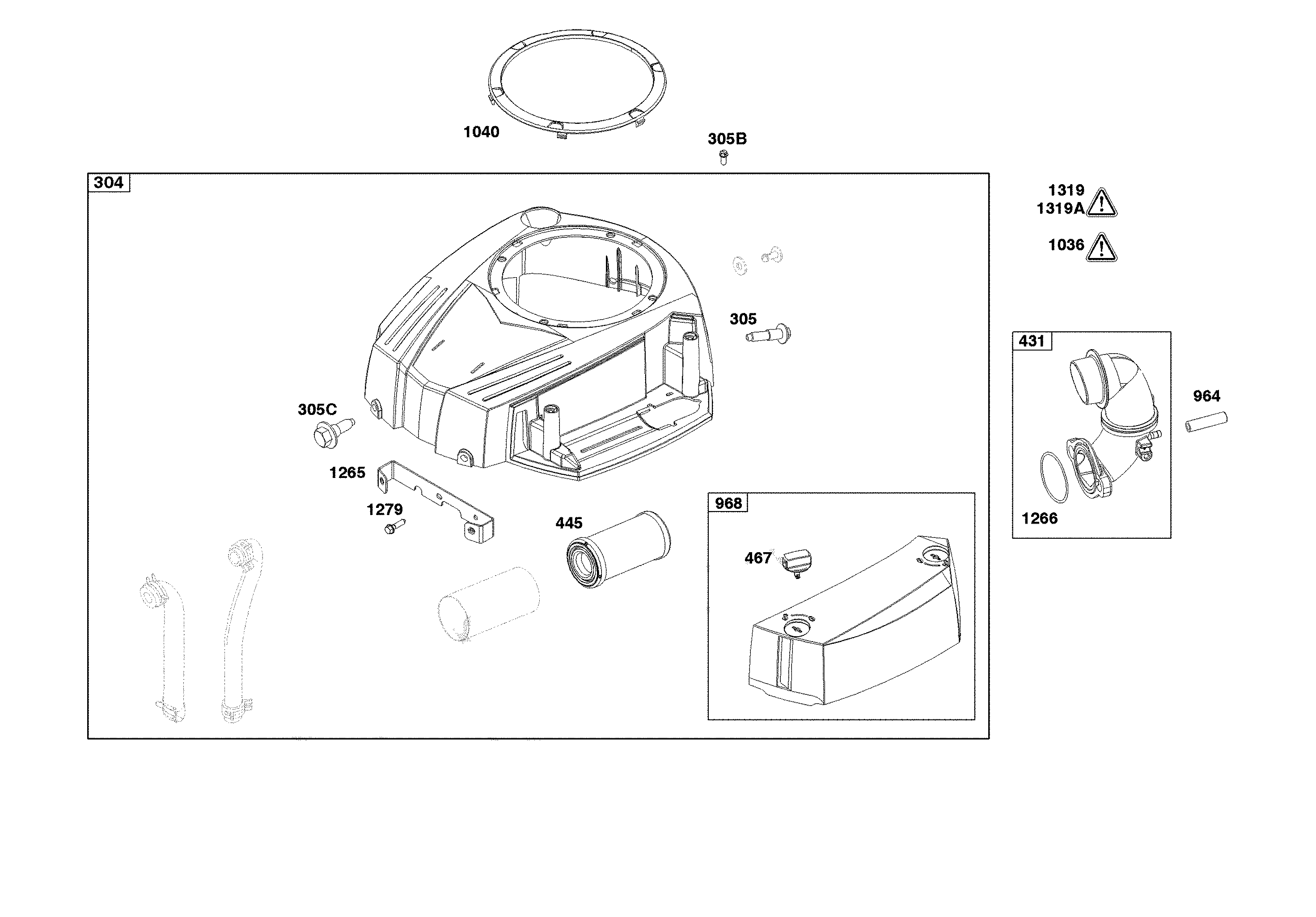 Blower housing/air cleaner