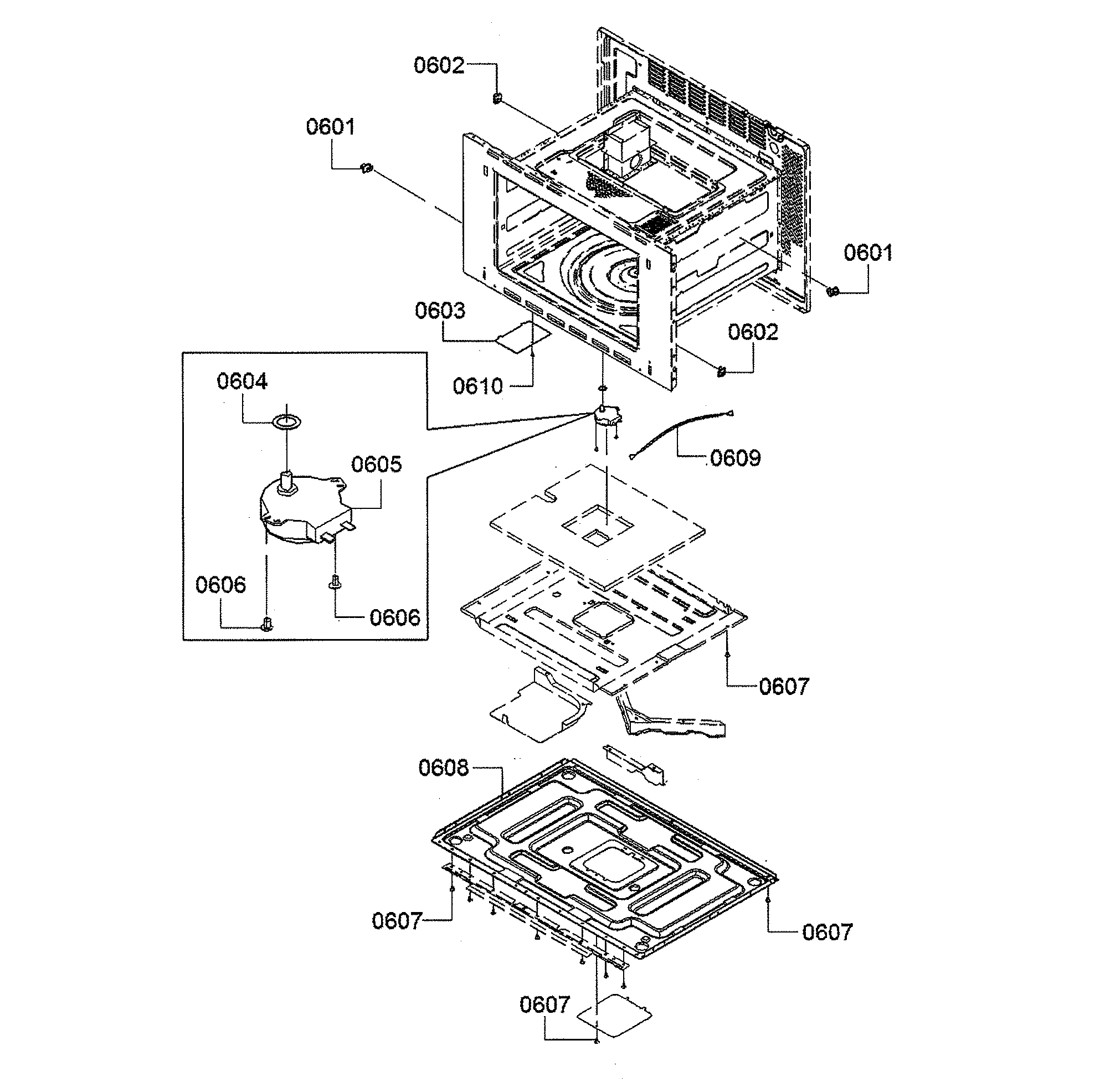 Base plate/turntable motor