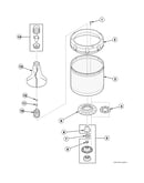 Agitator/fabric softener dispenser/drive bell