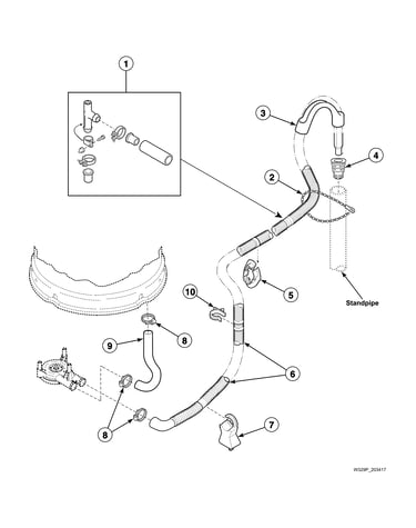 Drain hose/siphon break kit