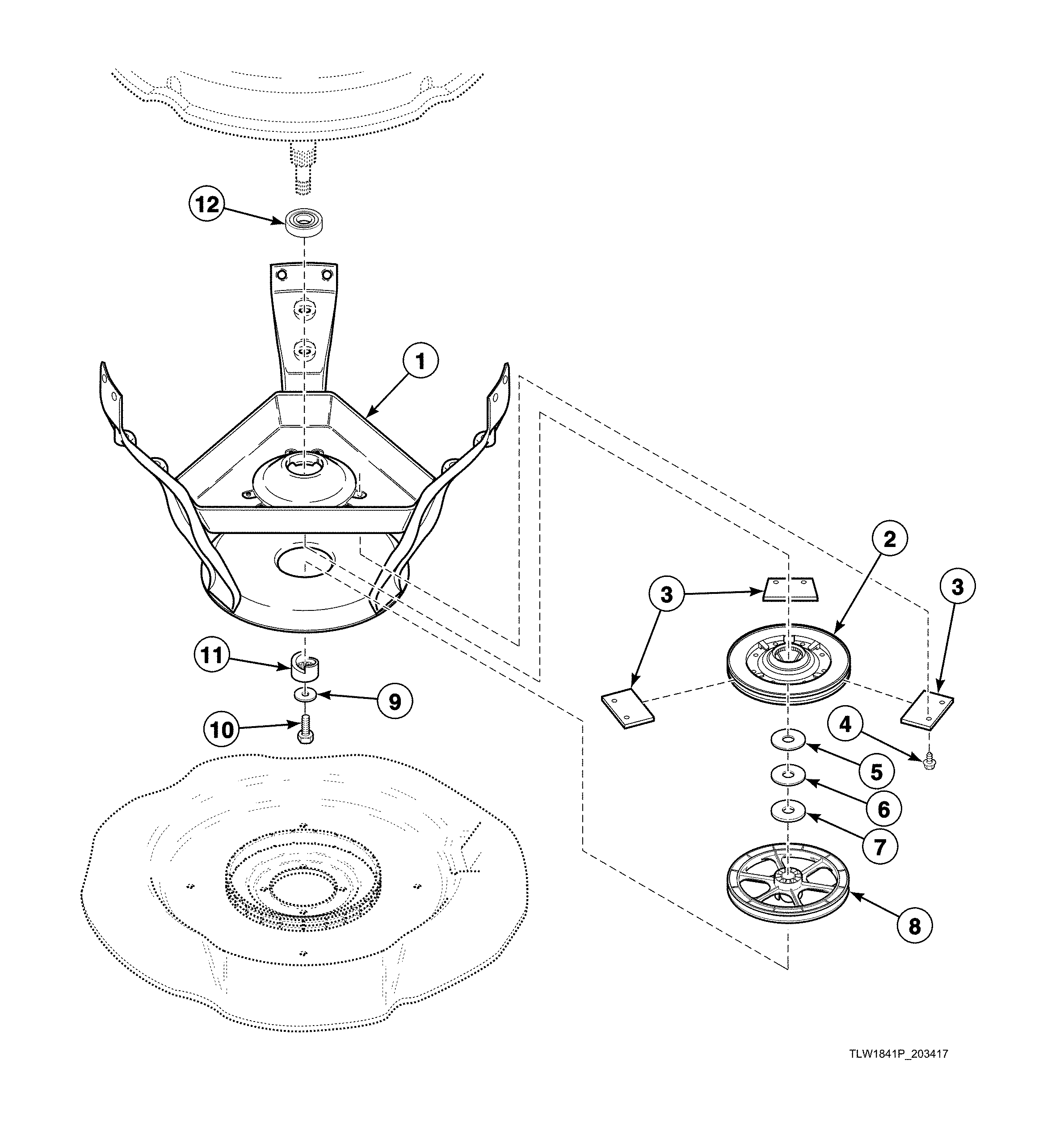 Weldment & bearing assy/brake/pulley