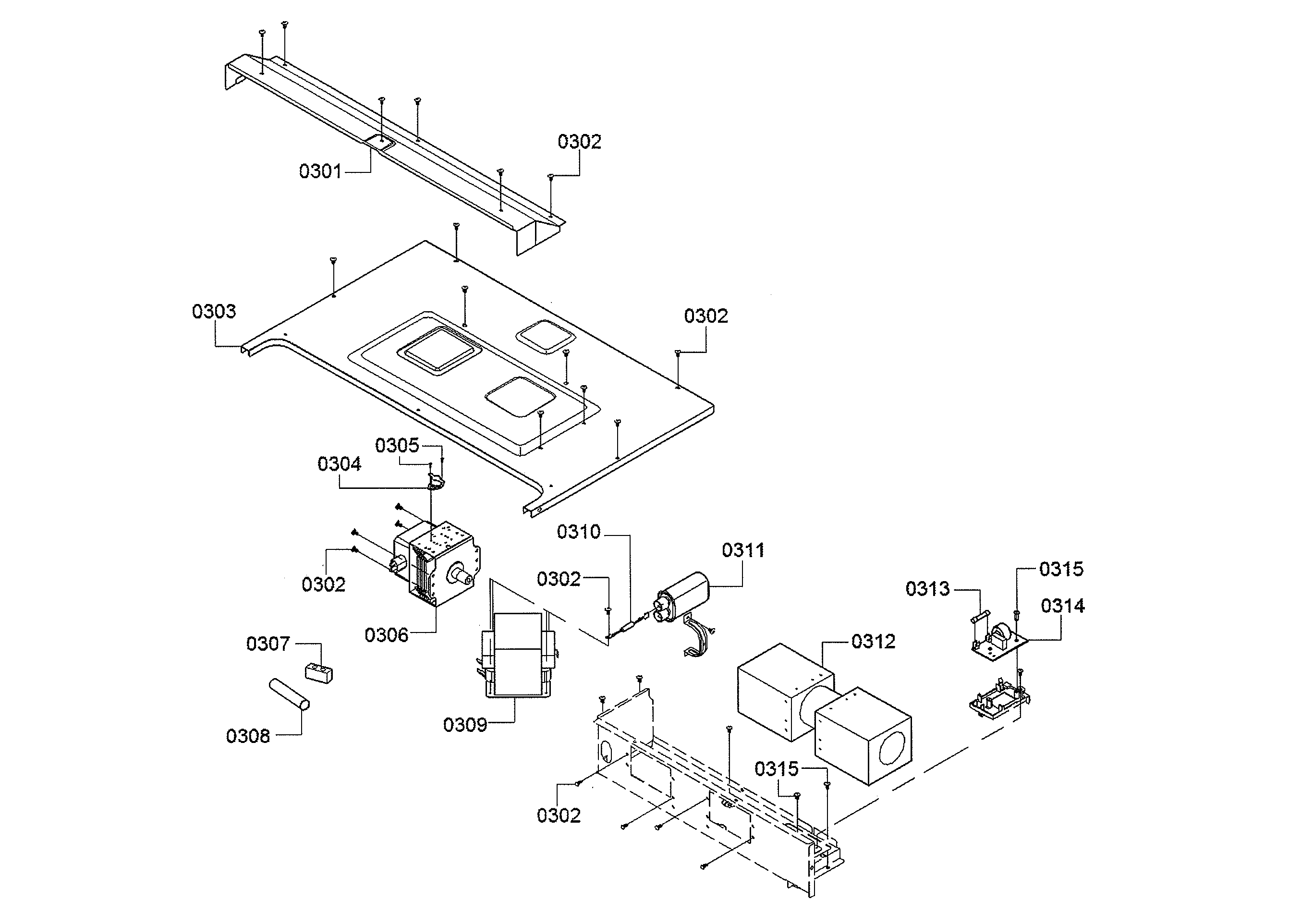 TOP OUTER CASE/MAGNETRON