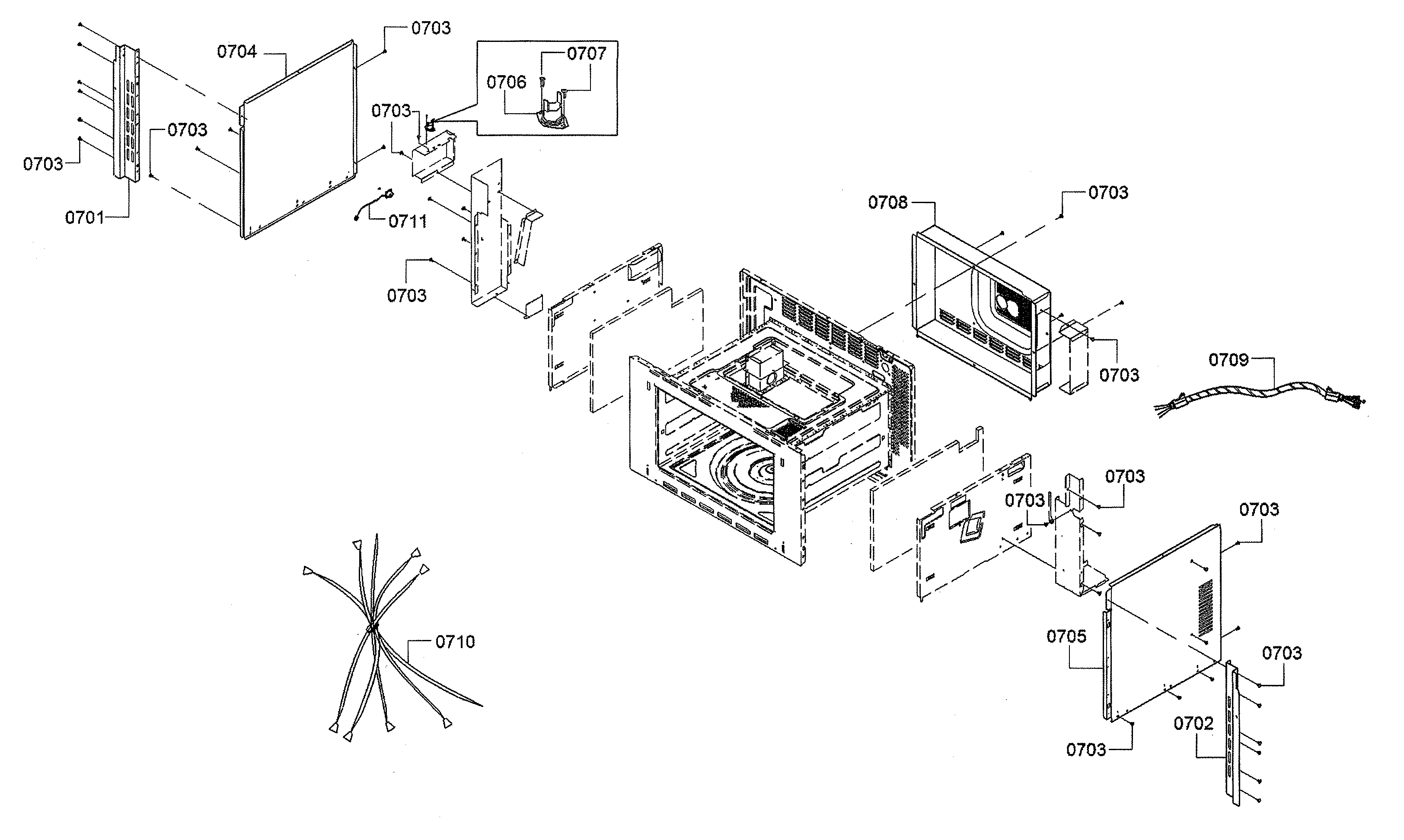 SIDE & BACK PANELS/CABLE HARNESS