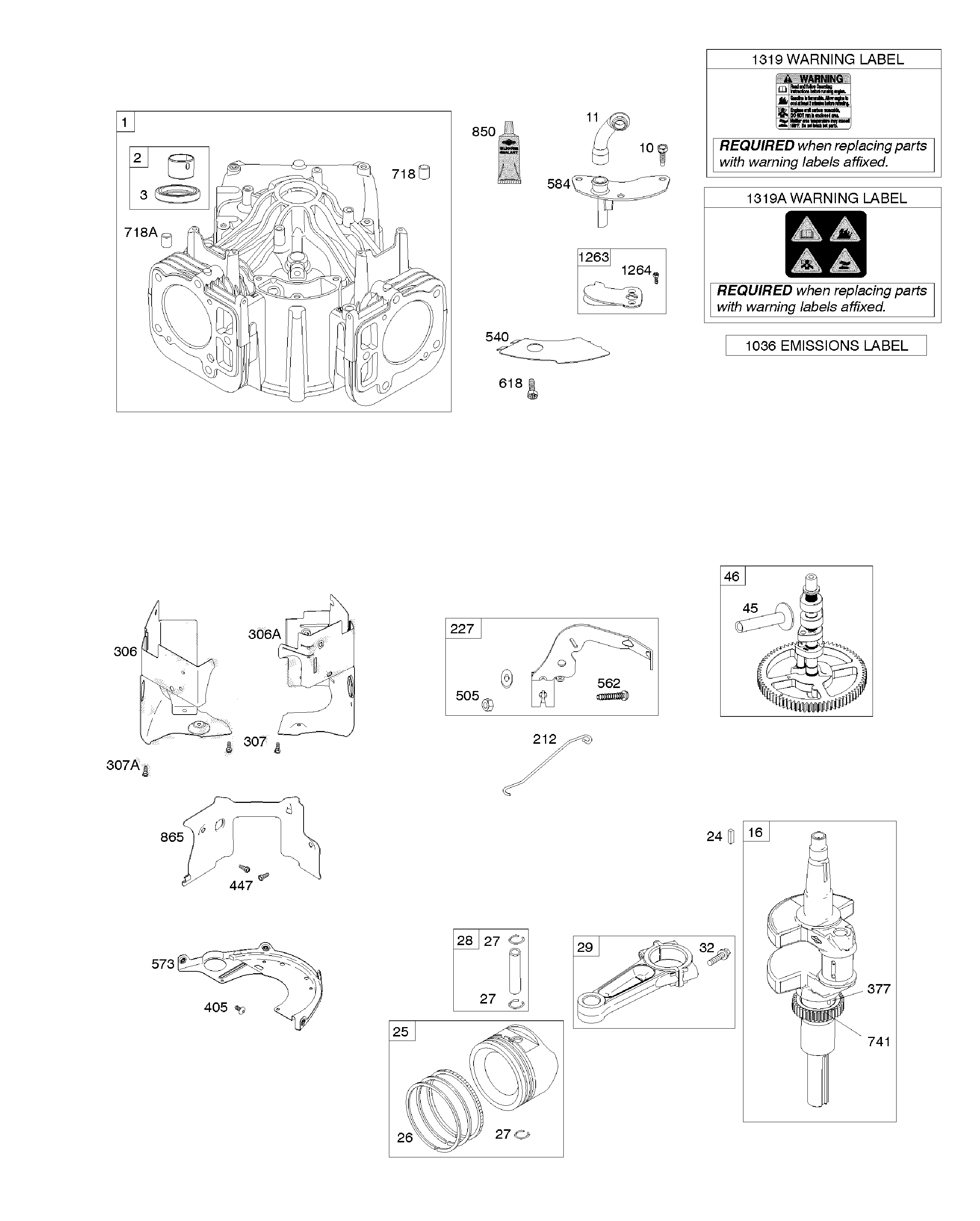 Cylinder/crankshaft/piston/rings