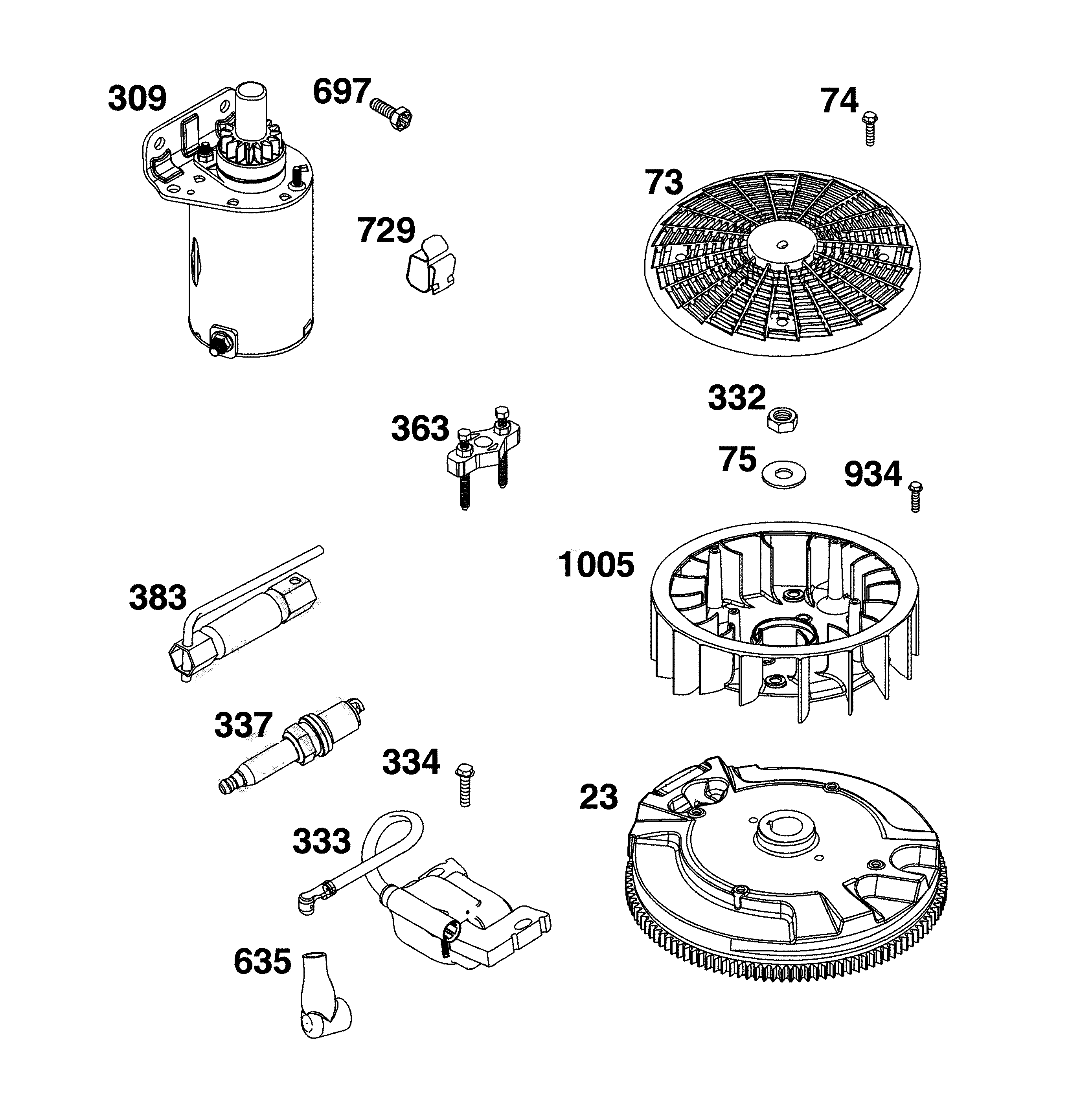 Flywheel/ignition/starter