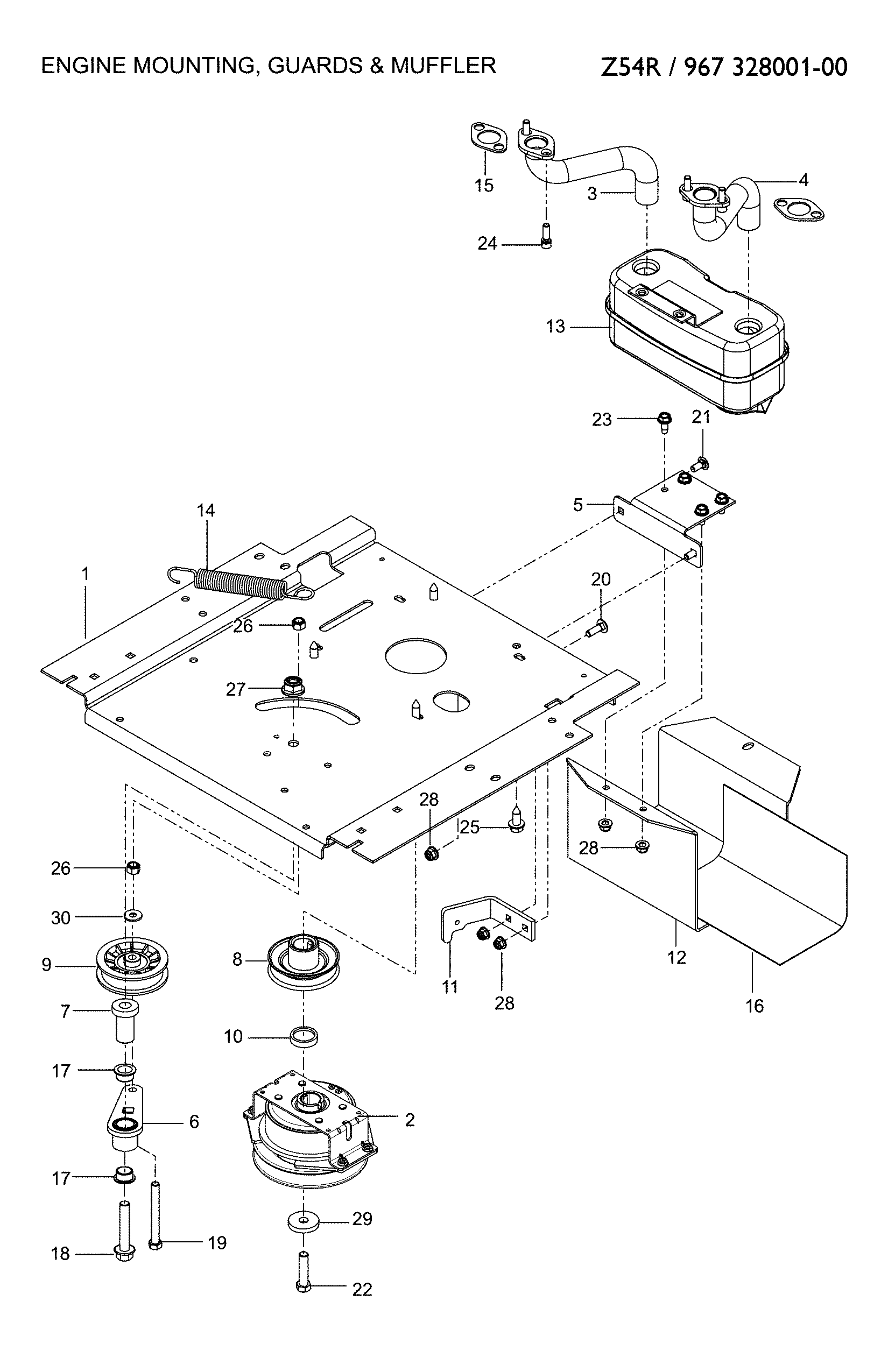 ENGINE MOUNTING/GUARDS/MUFFLER