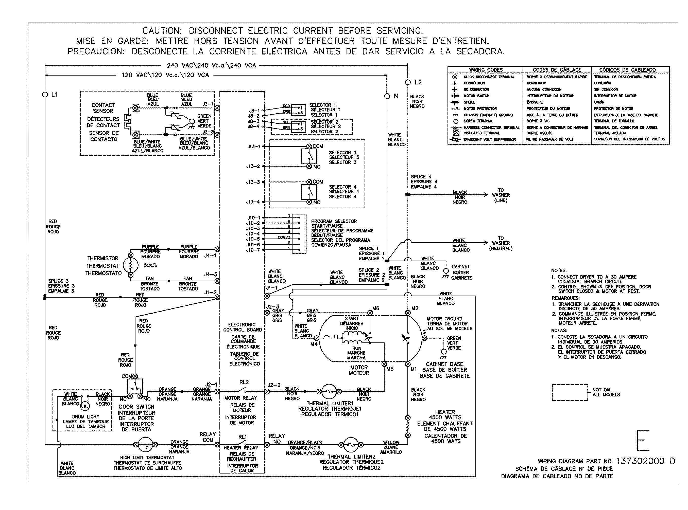 Wiring diagram dryer