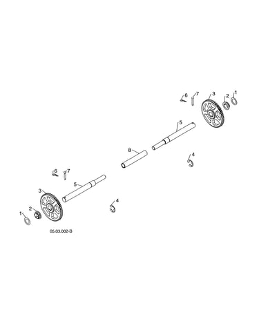 Axle shaft & sleeve/gear