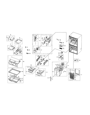 Refrigerator shelves & drawers