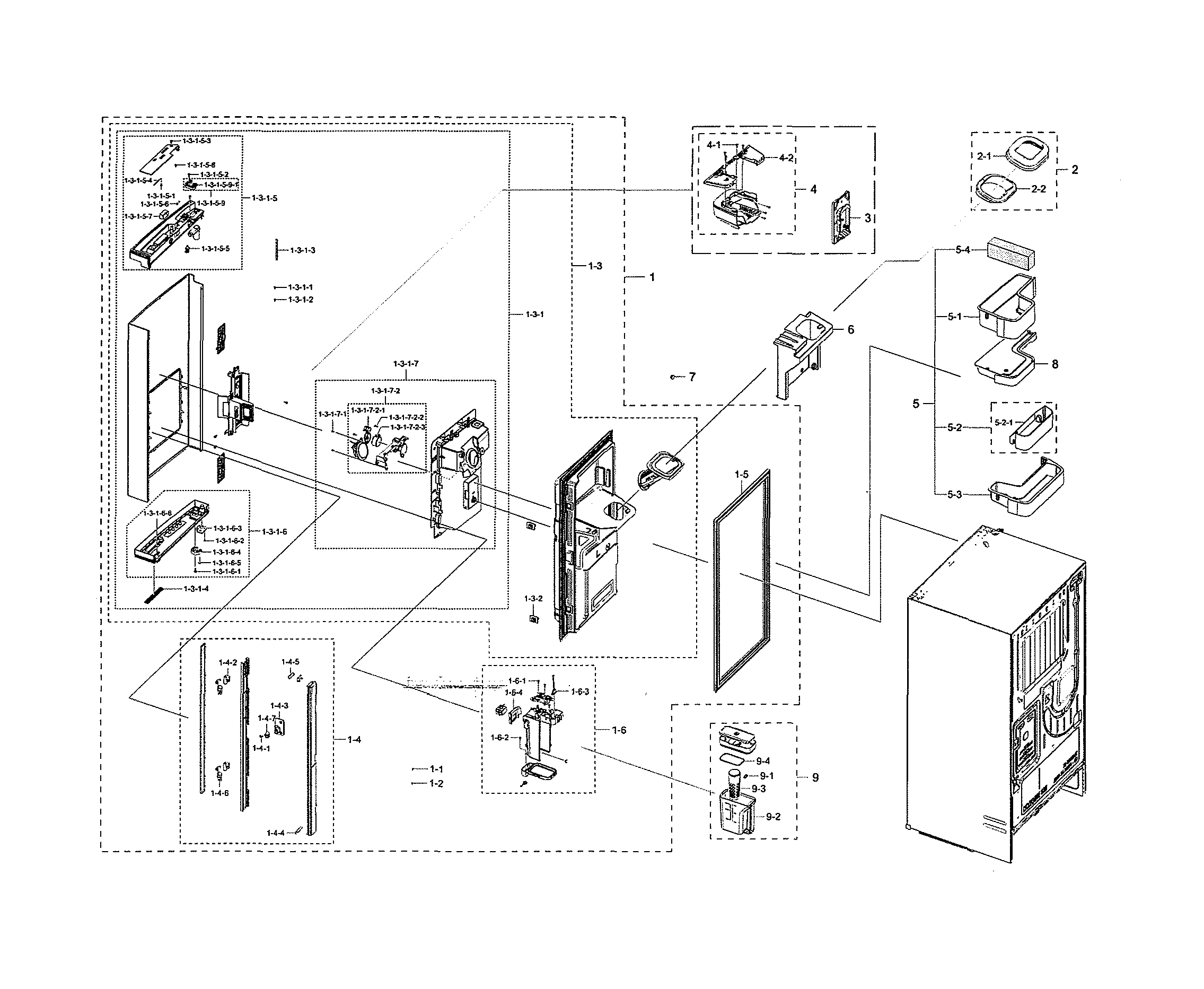 Left refrigerator door