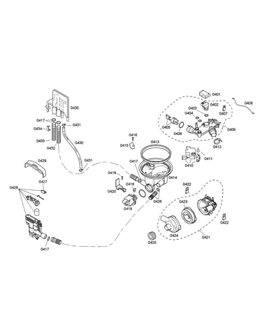 Sump/heater/water inlet