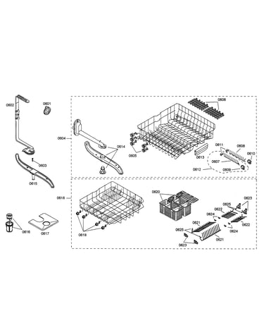 Spray arms/racks