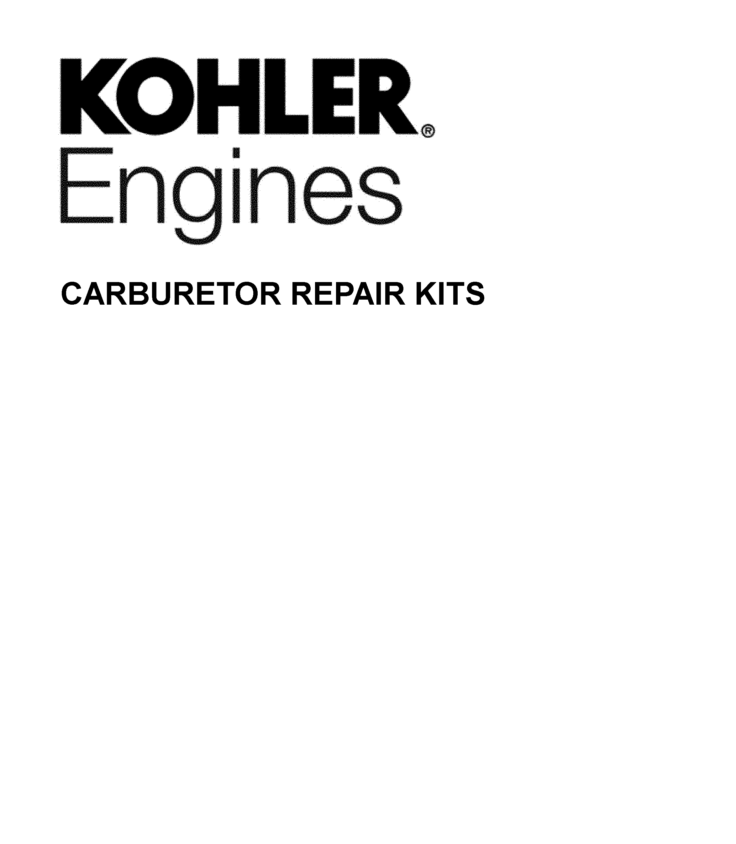 CARBURETOR REPAIR KITS
